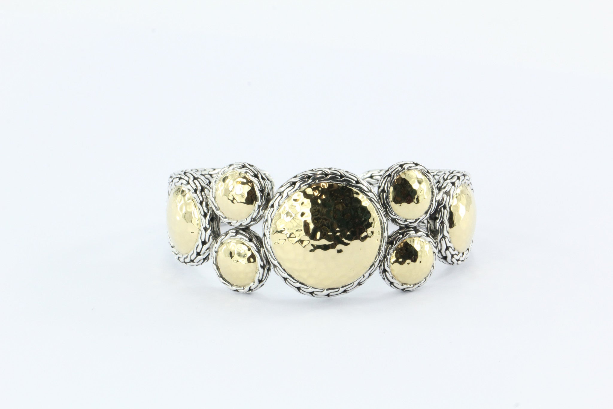 John Hardy Palu 22K Gold and Silver Round Cluster Cuff Size M - Queen May