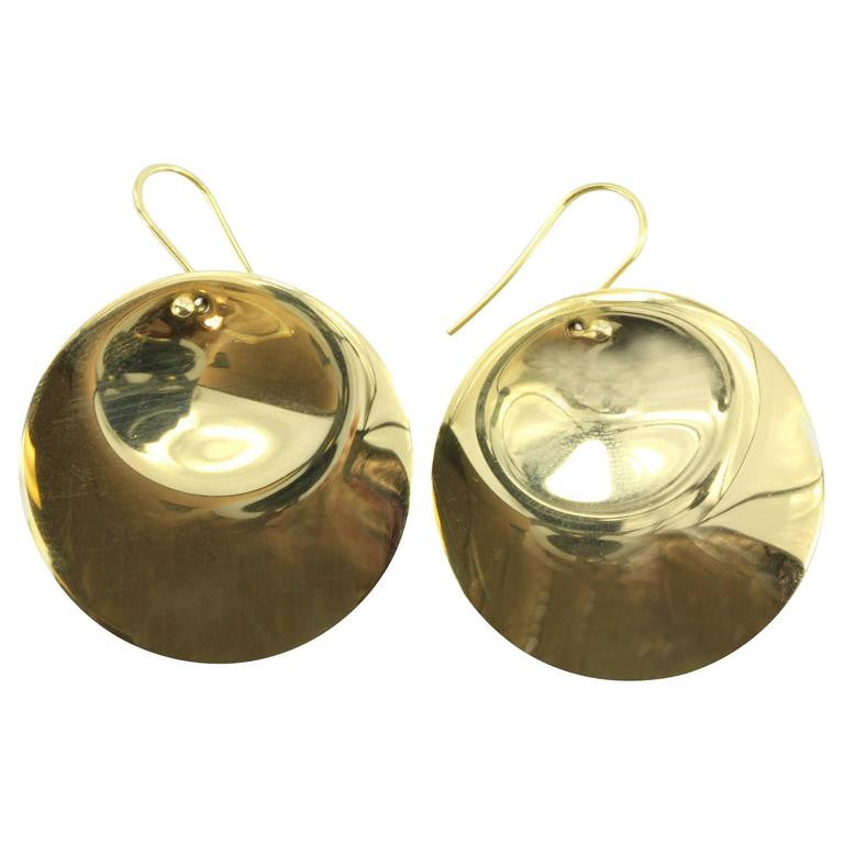 Tiffany & Co 18K Gold Elsa Peretti Large Full Moon Disk Earrings - Queen May