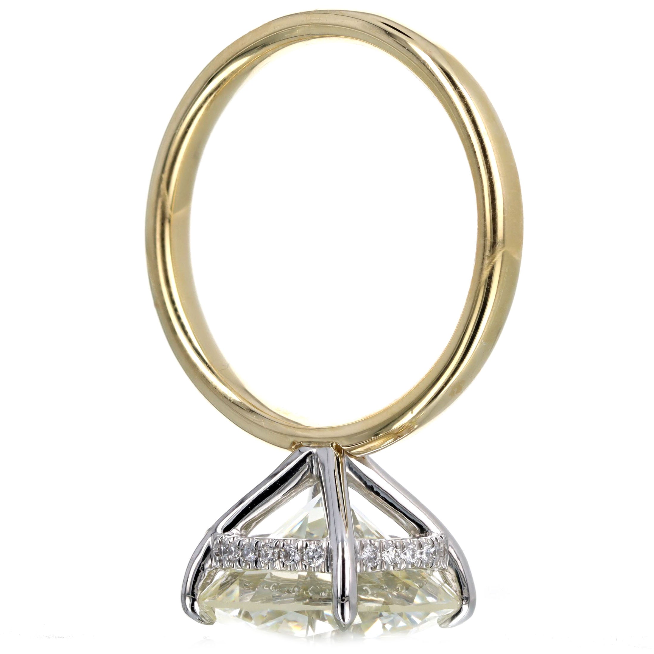 6.13 Carat Round Brilliant Diamond Hidden Halo Engagement in 18K Yellow Gold Platinum GIA Certified - Queen May
