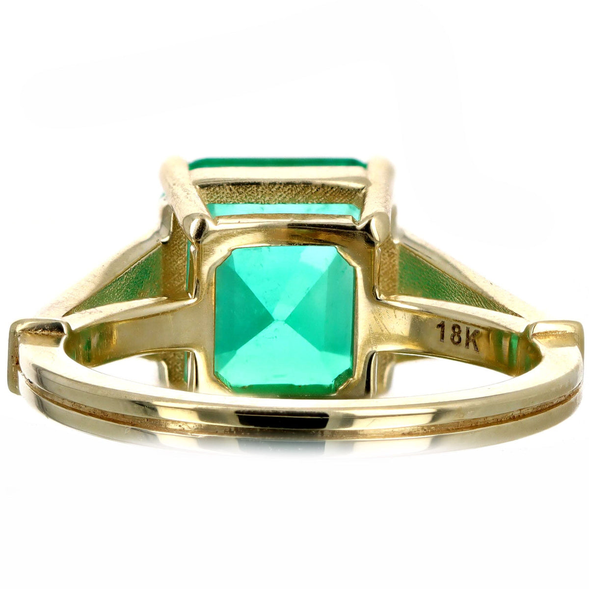 3.47 Carat Colombian Emerald & Diamond Ring in 18K Yellow Gold AGL Certified - Queen May