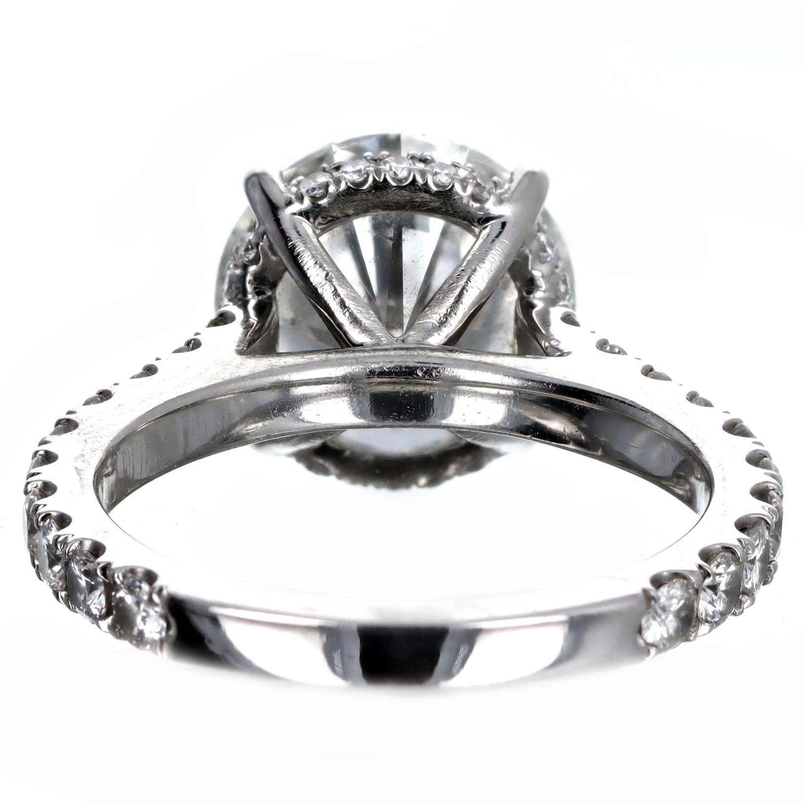 3.75 Carat Round Brilliant Diamond Hidden Halo Engagement Ring in Platinum GIA Certified - Queen May