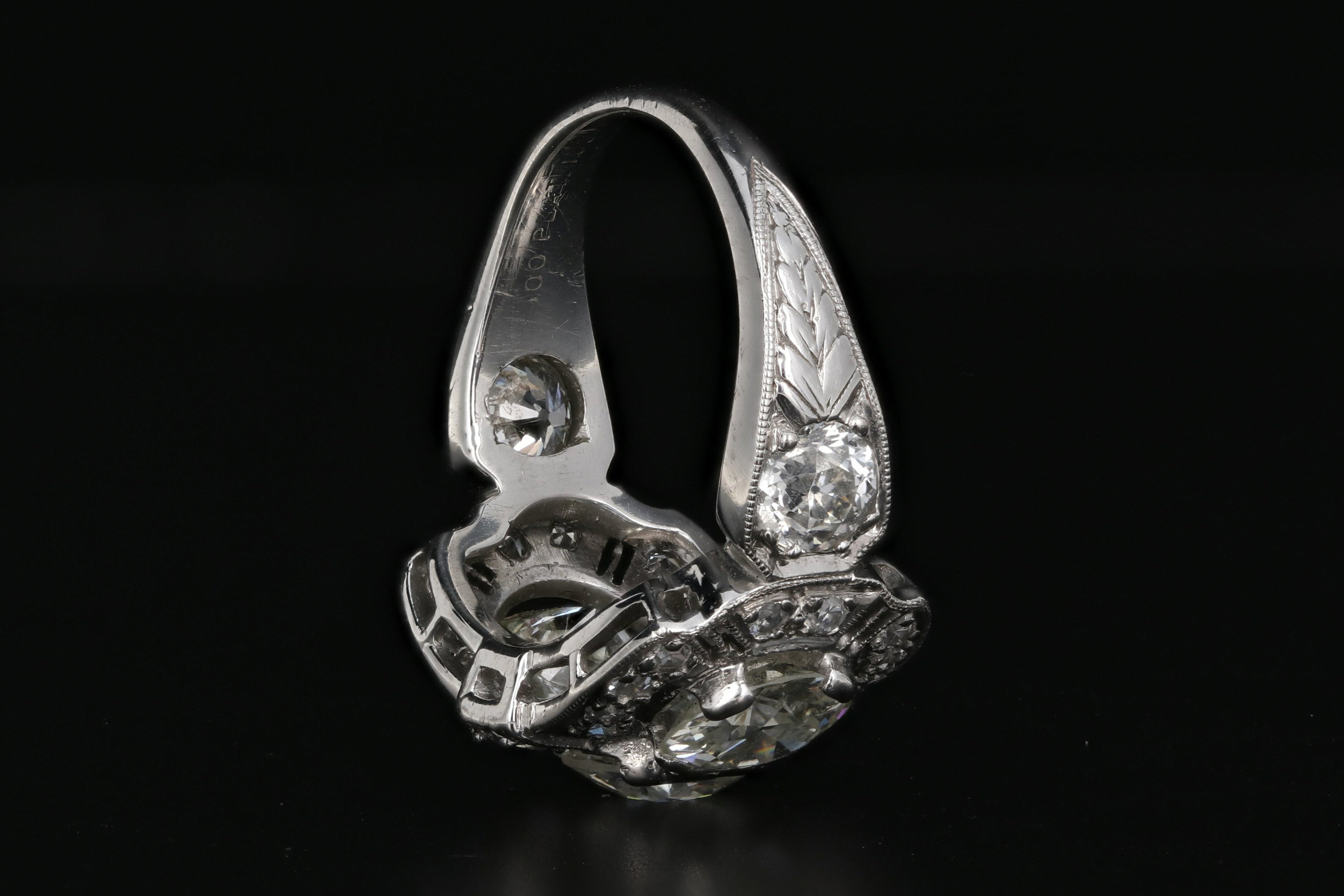 Art Deco Platinum Old European Cut 3 Stone Diamond Engagement Ring c.1920's - Queen May