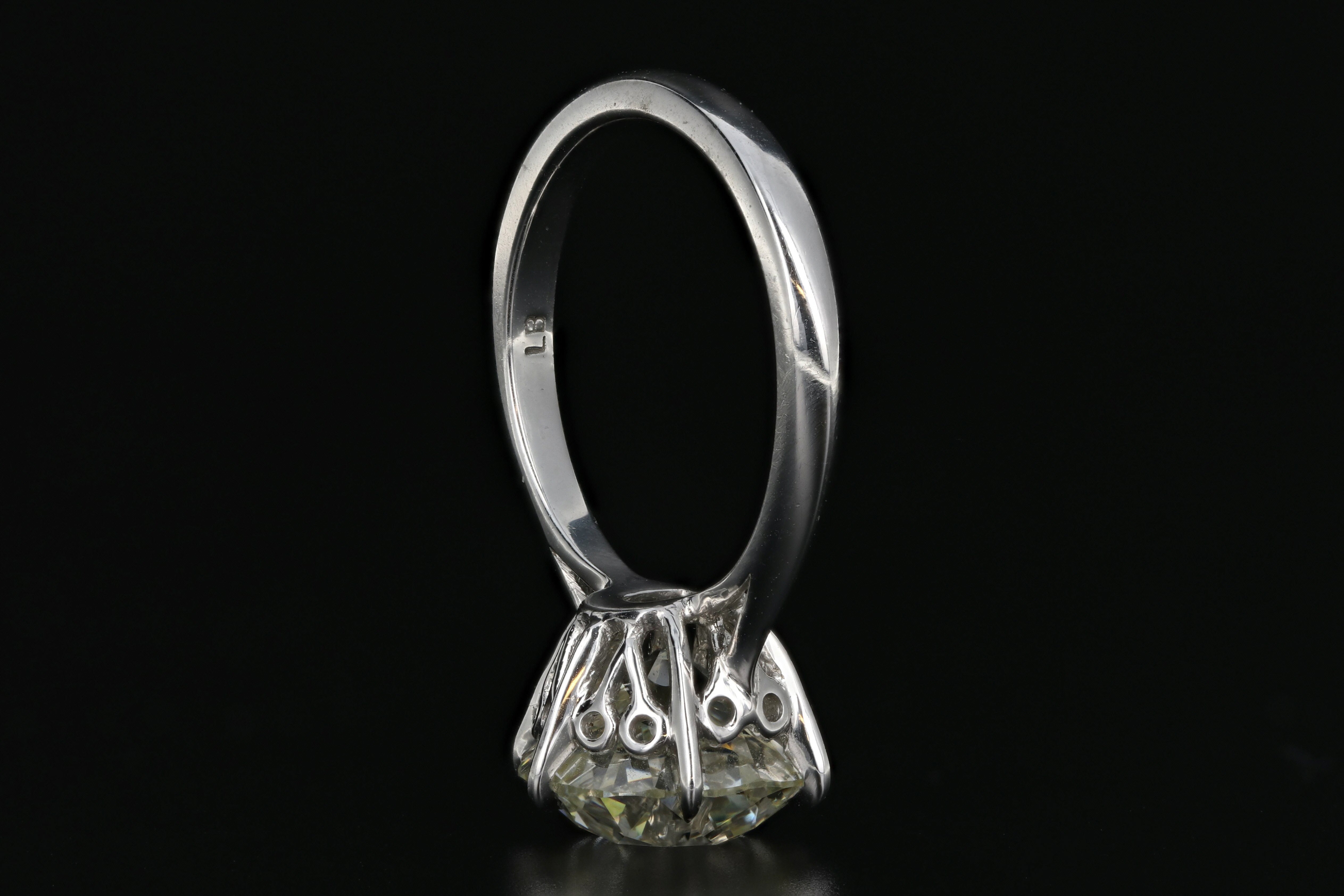 Platinum Old European Cut 4.91 Carat GIA Certified Diamond Ring - Queen May