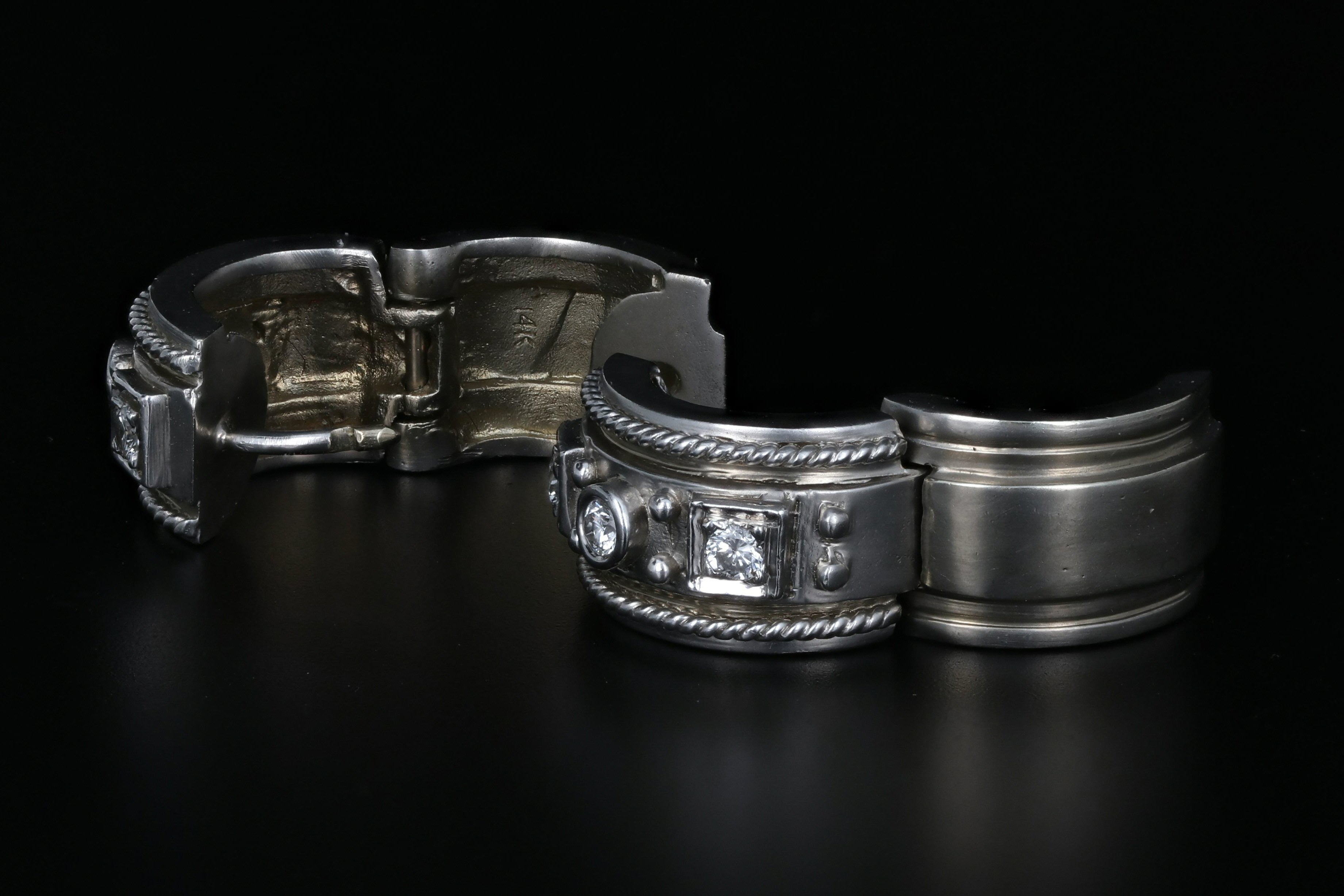 14K White Gold .20 CTW Diamond Huggie Hoops - Queen May