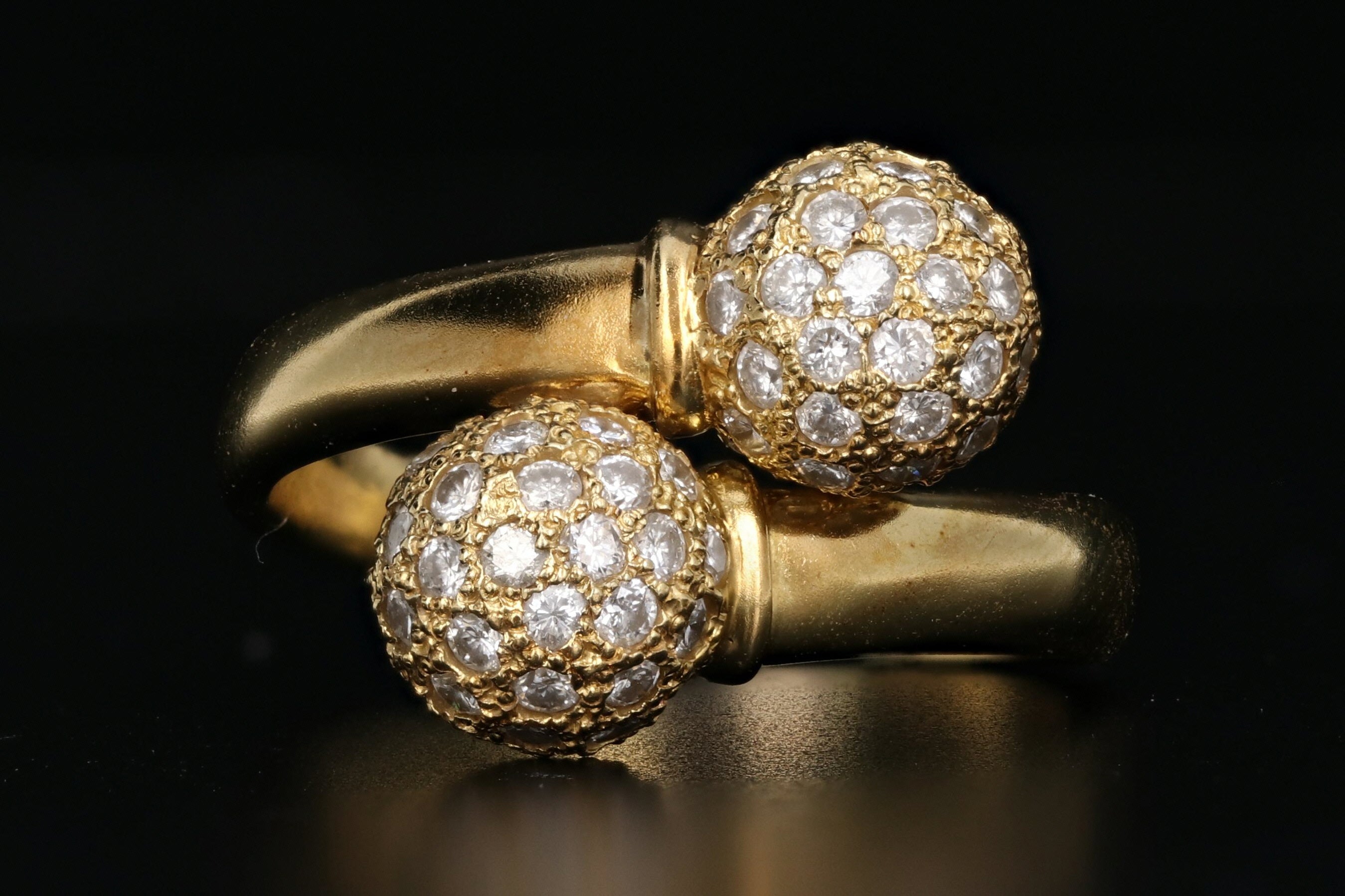 18K Yellow Gold .75 CTW Diamond Ball Ring - Queen May
