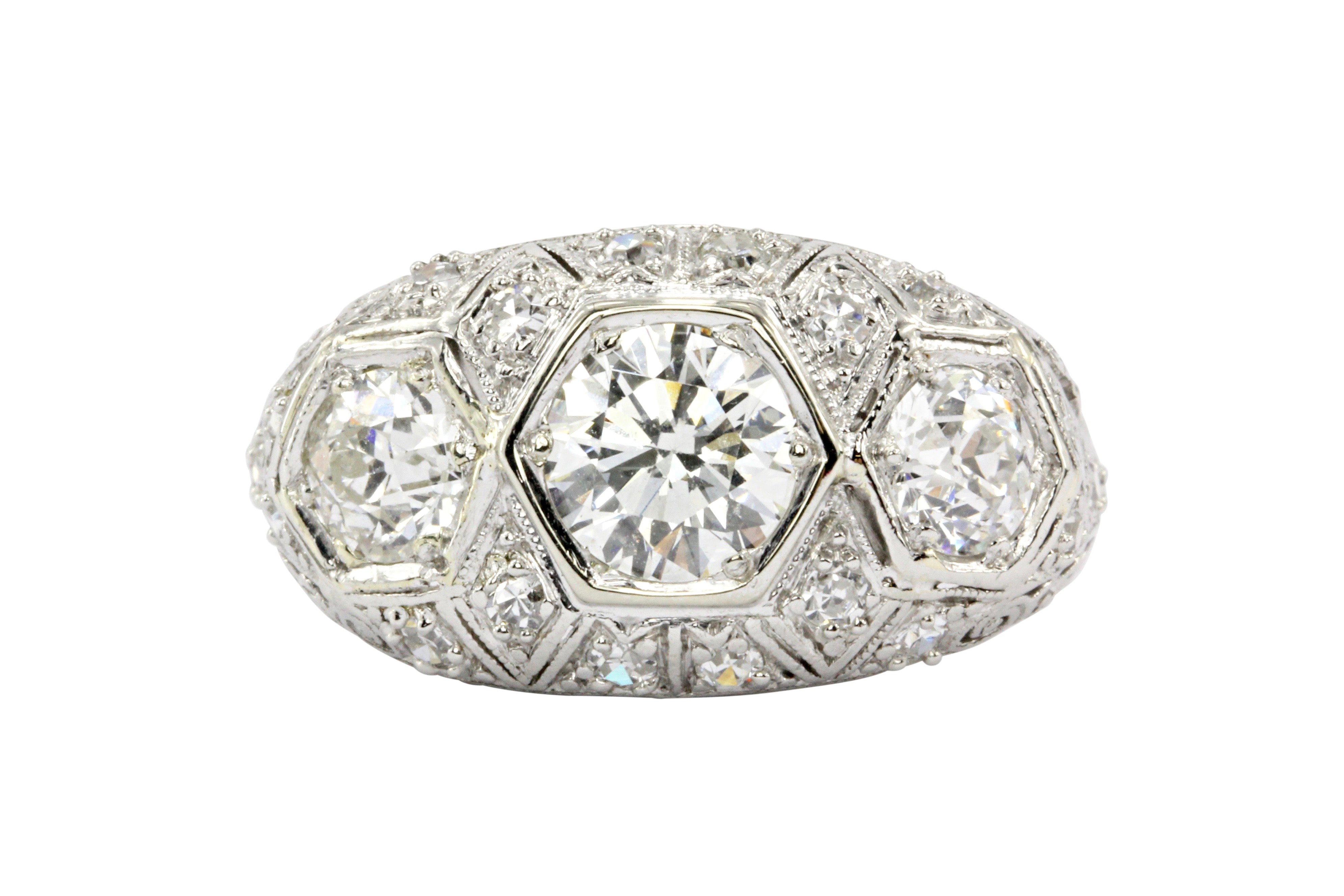 Platinum Art Deco Diamond Ring c.1930's - Queen May