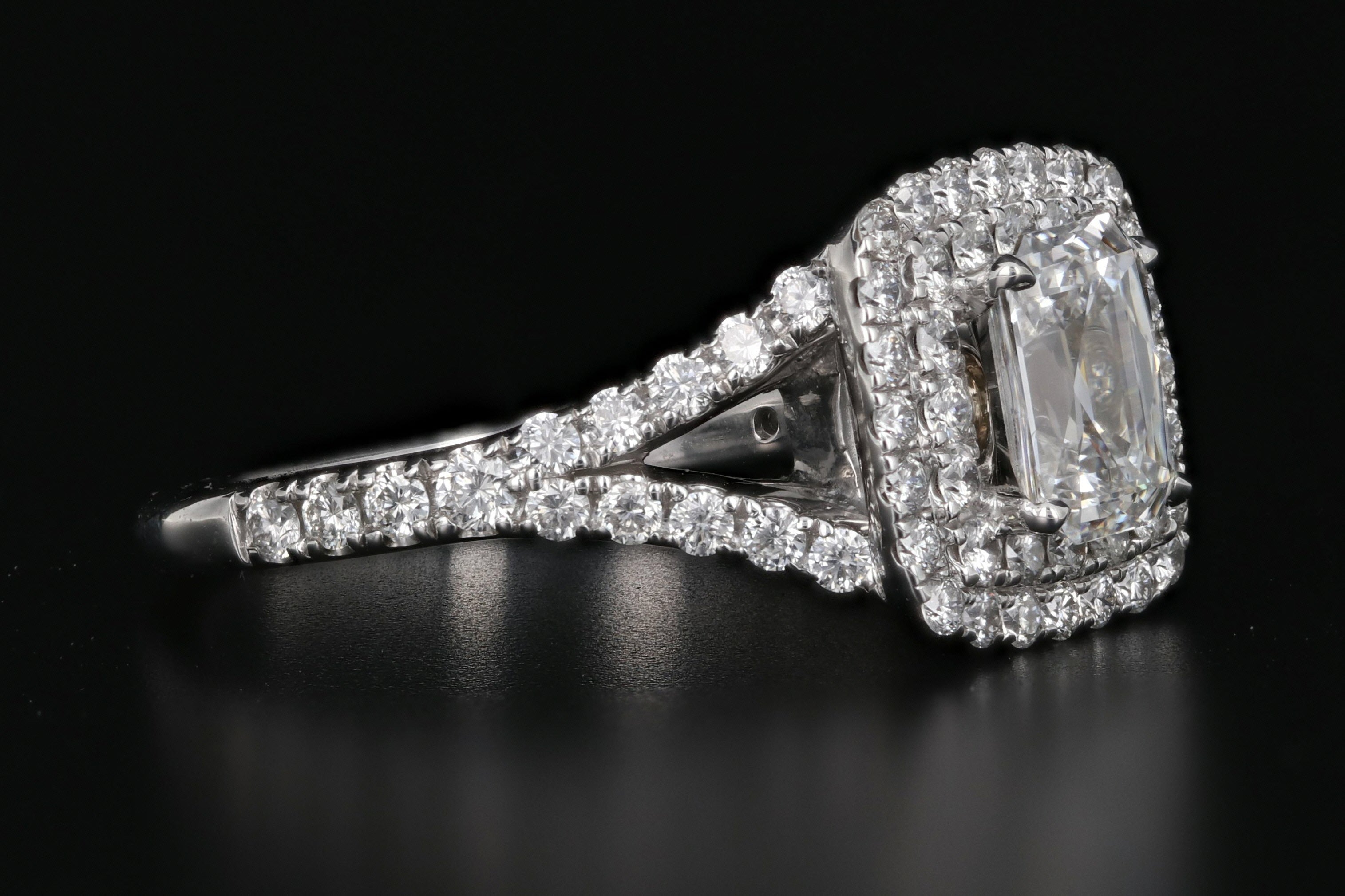 14K White Gold .97 CT Radiant Cut Diamond Engagement Ring GIA Certified - Queen May