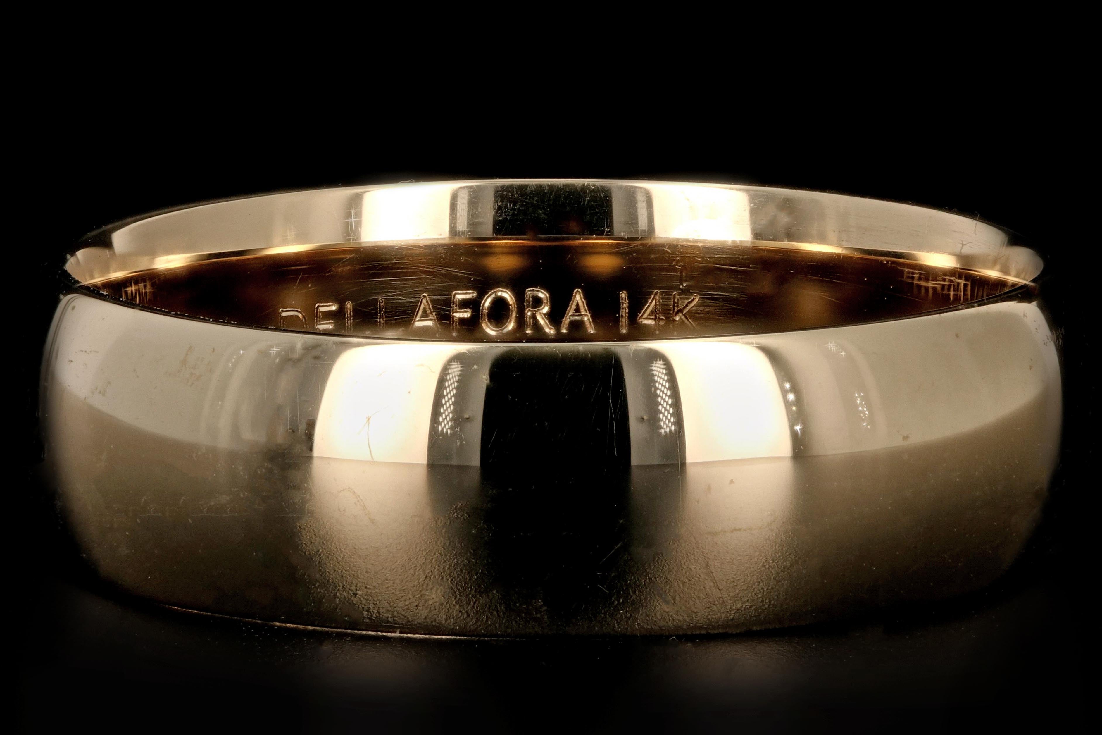 Vintage 14K Yellow Gold Mens Wedding Band - Queen May
