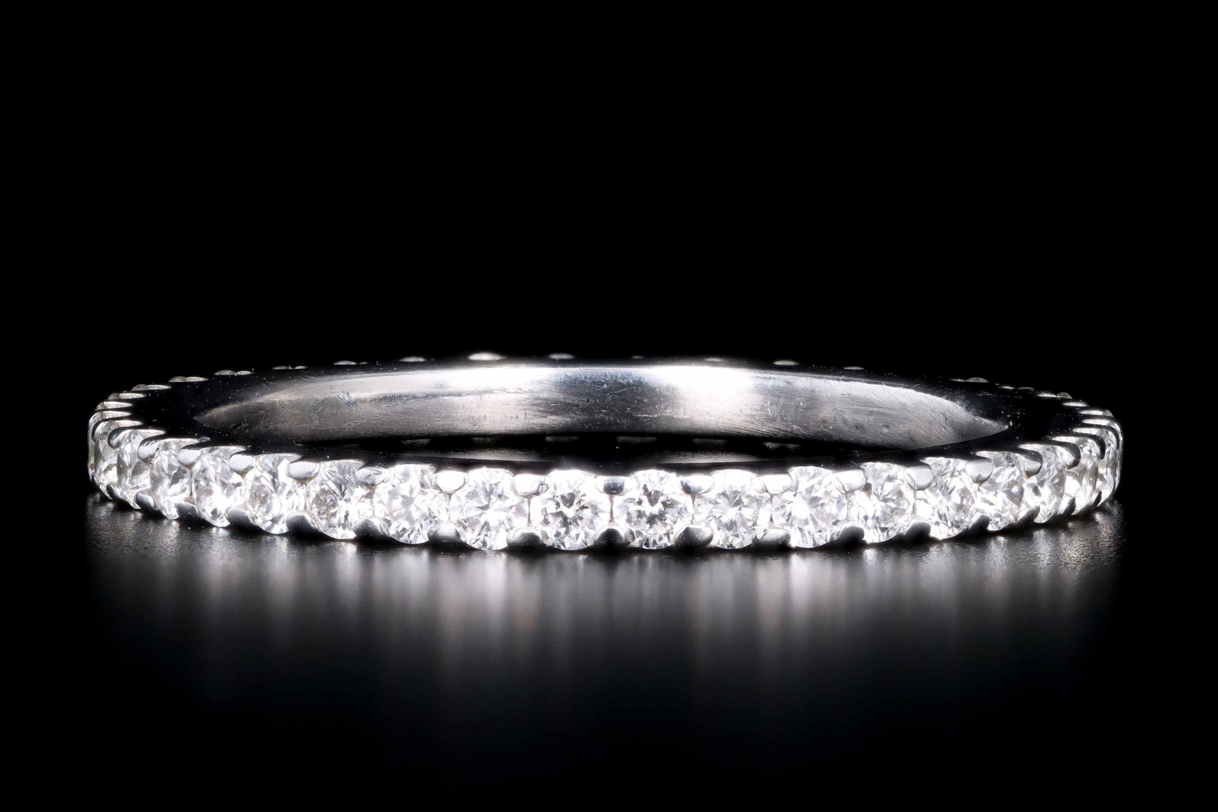 New Platinum .6 Carat Round Brilliant Cut Diamond Eternity Band - Queen May