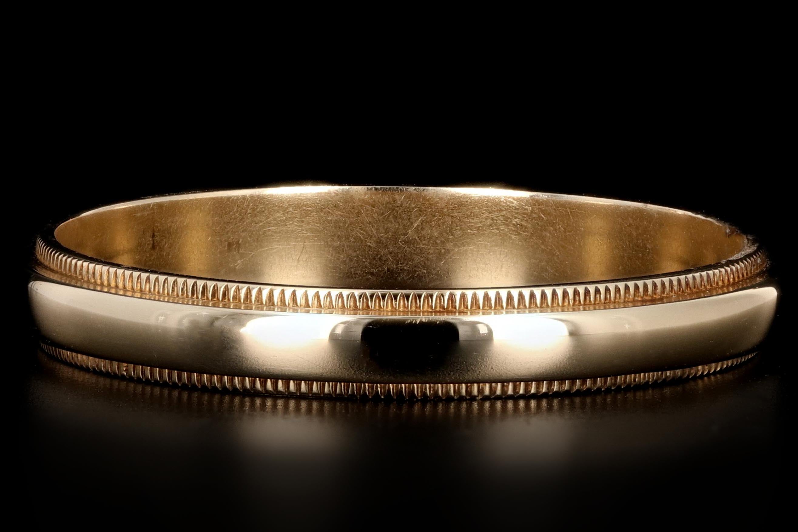 Vintage 14K Yellow Gold Men's Band - Queen May