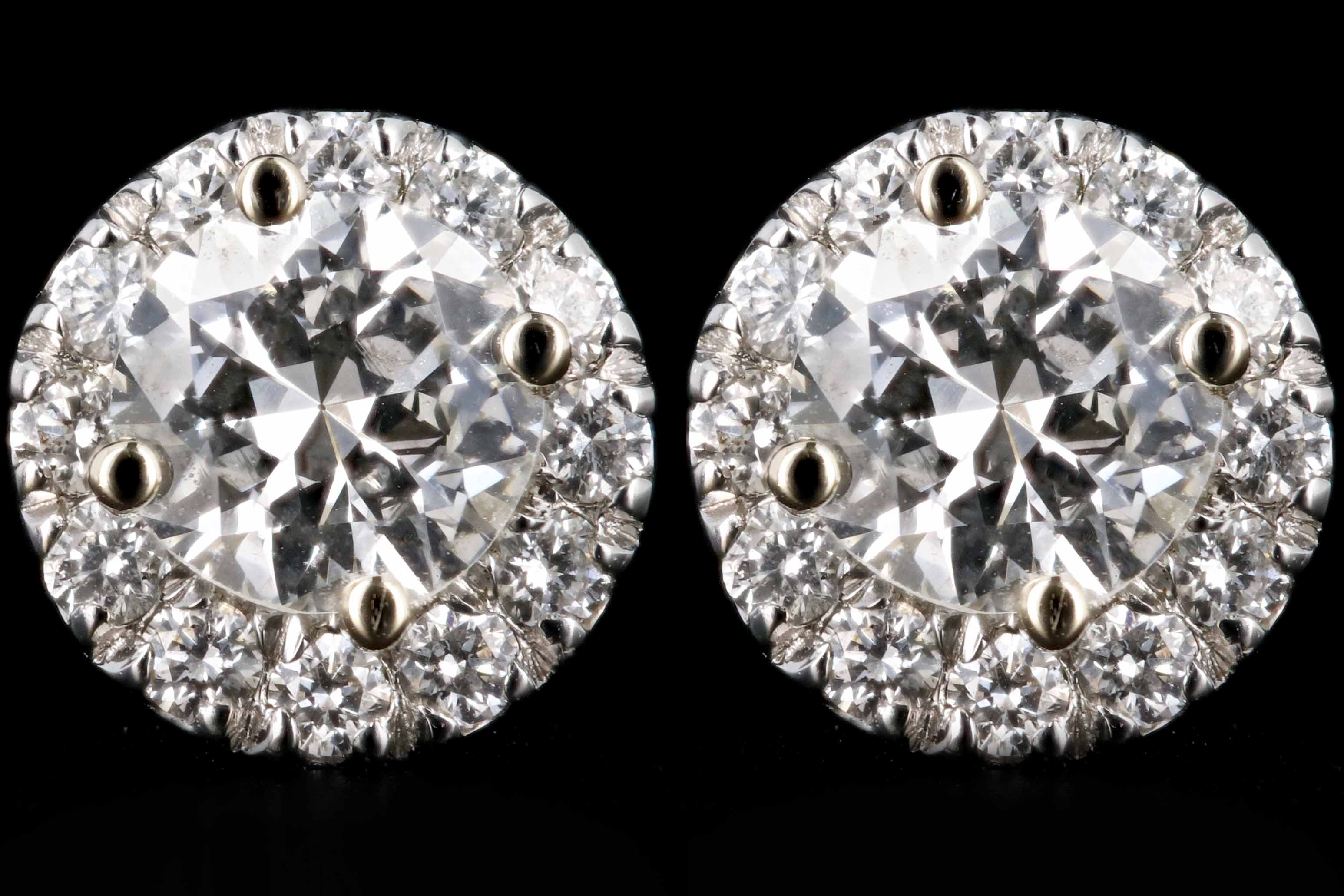 Modern 18K White Gold 1CTW Diamond Earrings - Queen May