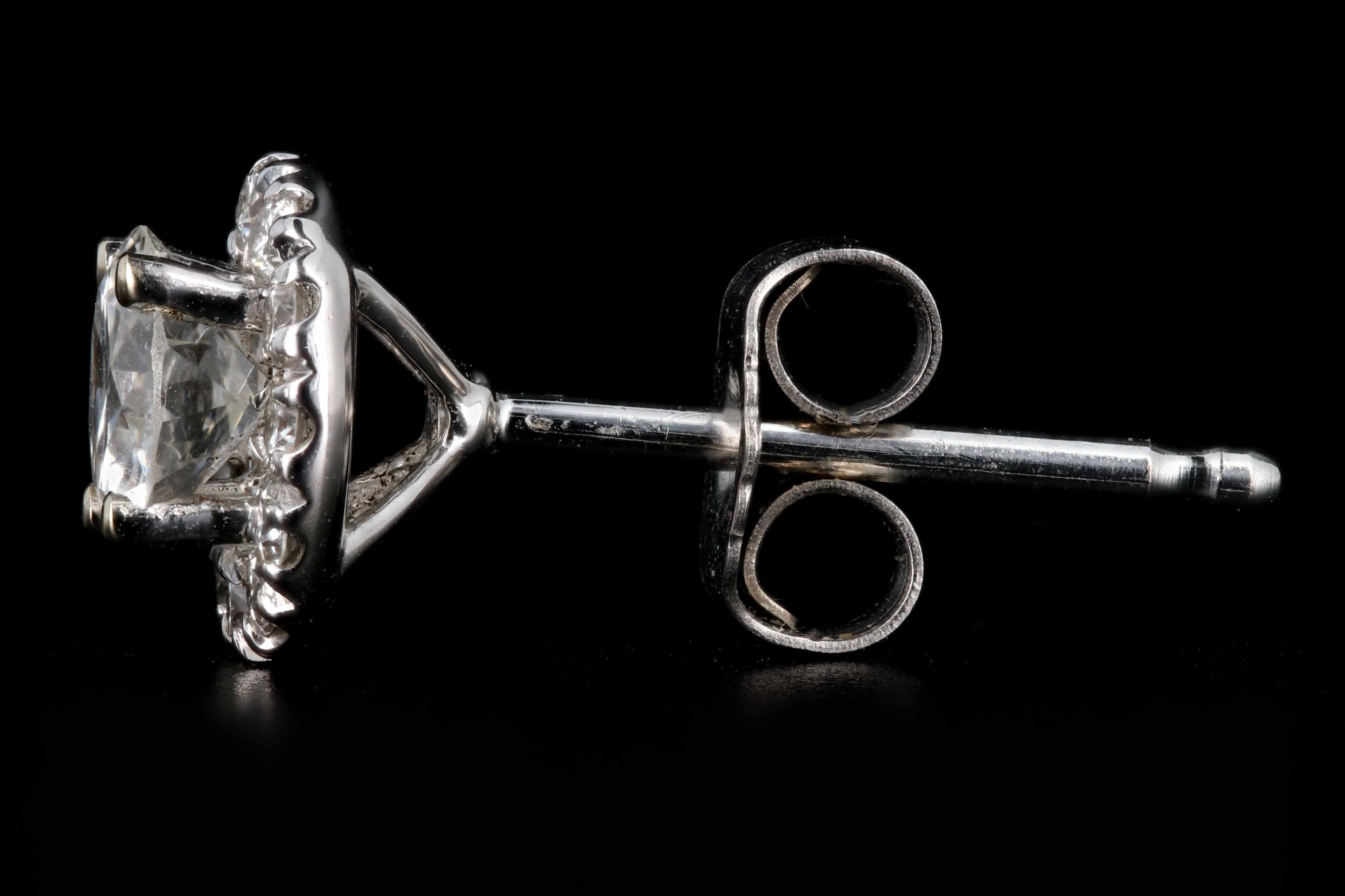 Modern 18K White Gold 1CTW Diamond Earrings - Queen May