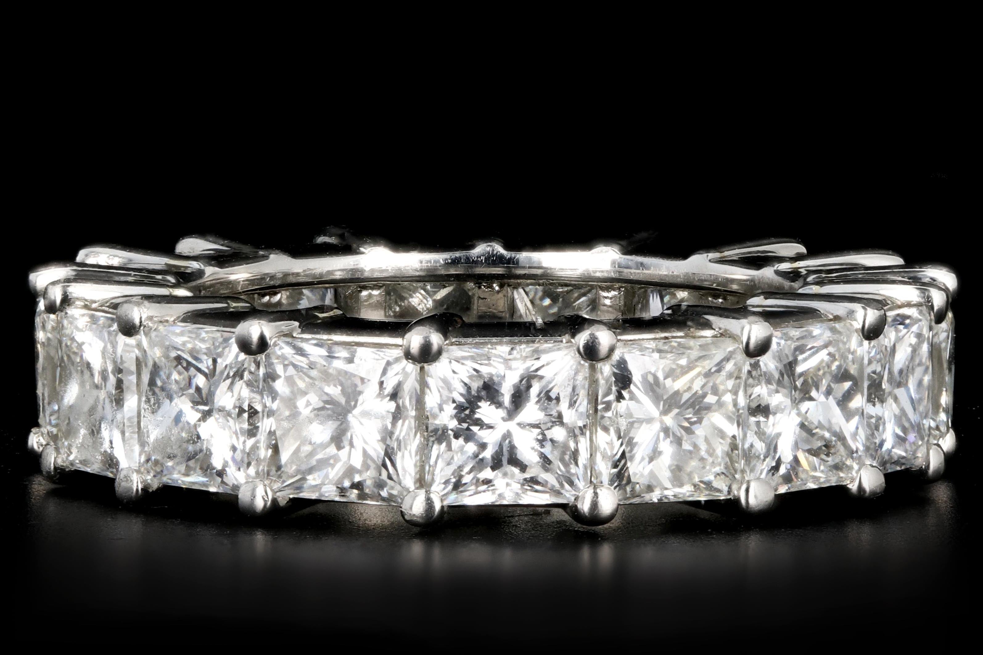 New Platinum 7.31 CT Princess Cut Diamond Band - Queen May
