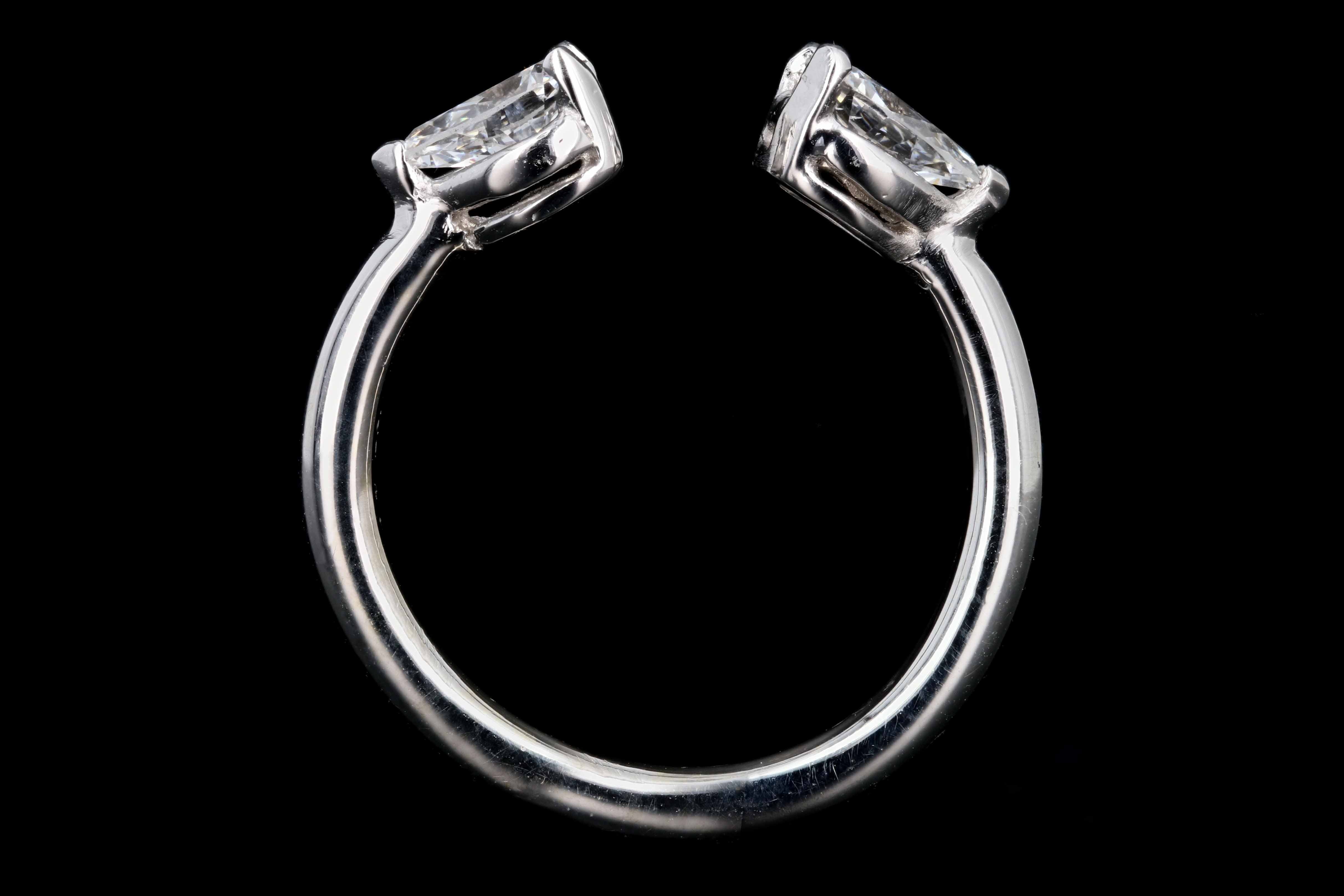 New Handmade 14K White Gold .76 CTW Pear Cut Diamond Ring - Queen May