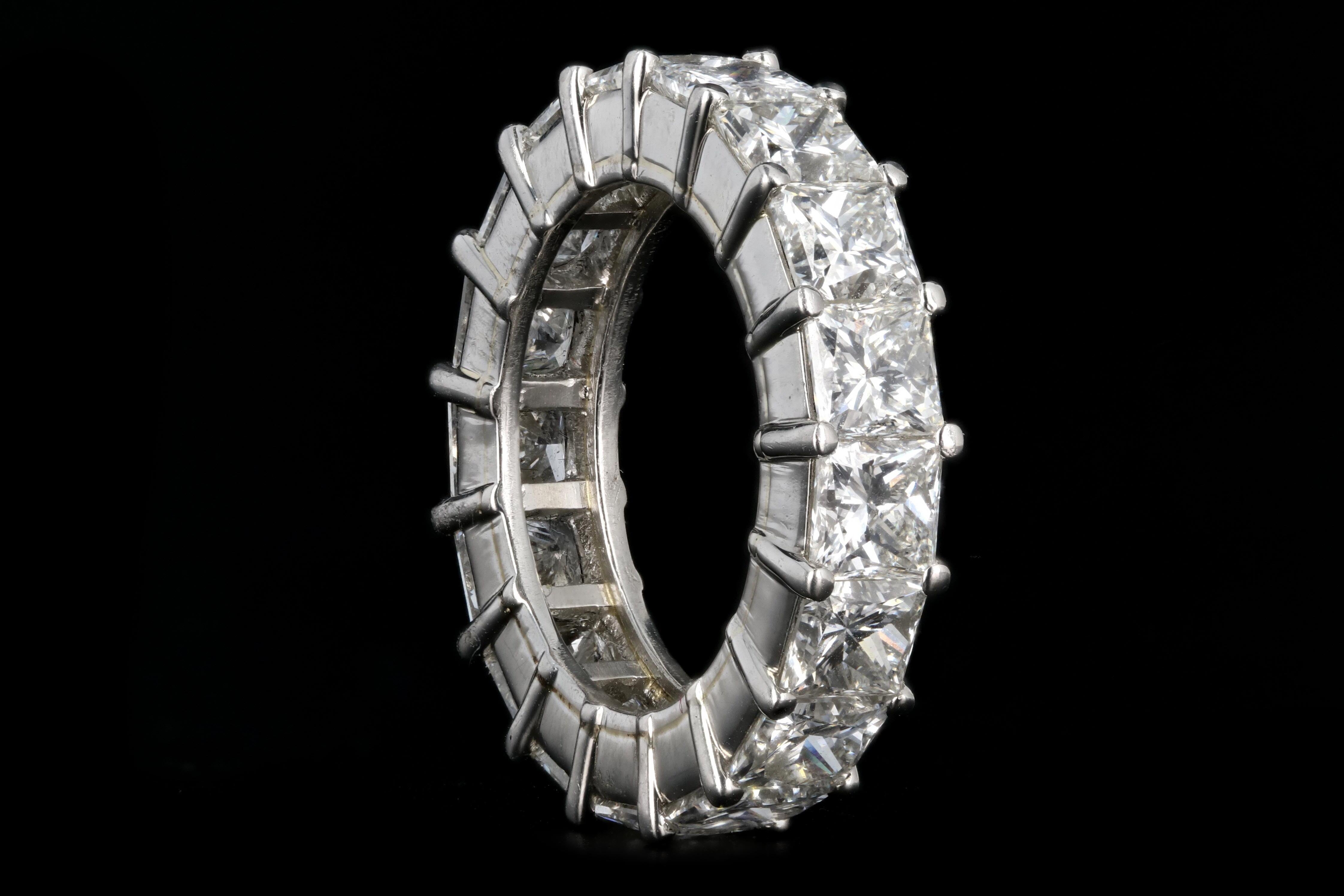 New Platinum 7.31 CT Princess Cut Diamond Band - Queen May