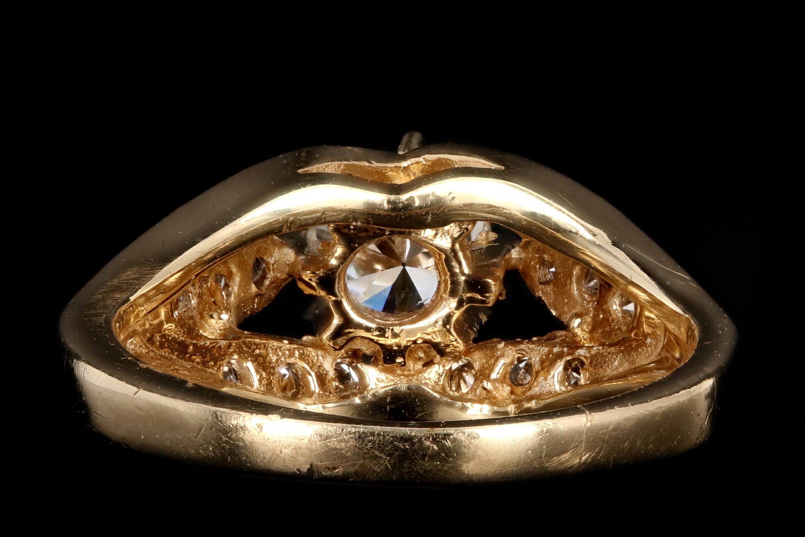 Modern 14K Yellow Gold .48 CTR Round Brilliant Cut Diamond Engagement Ring - Queen May