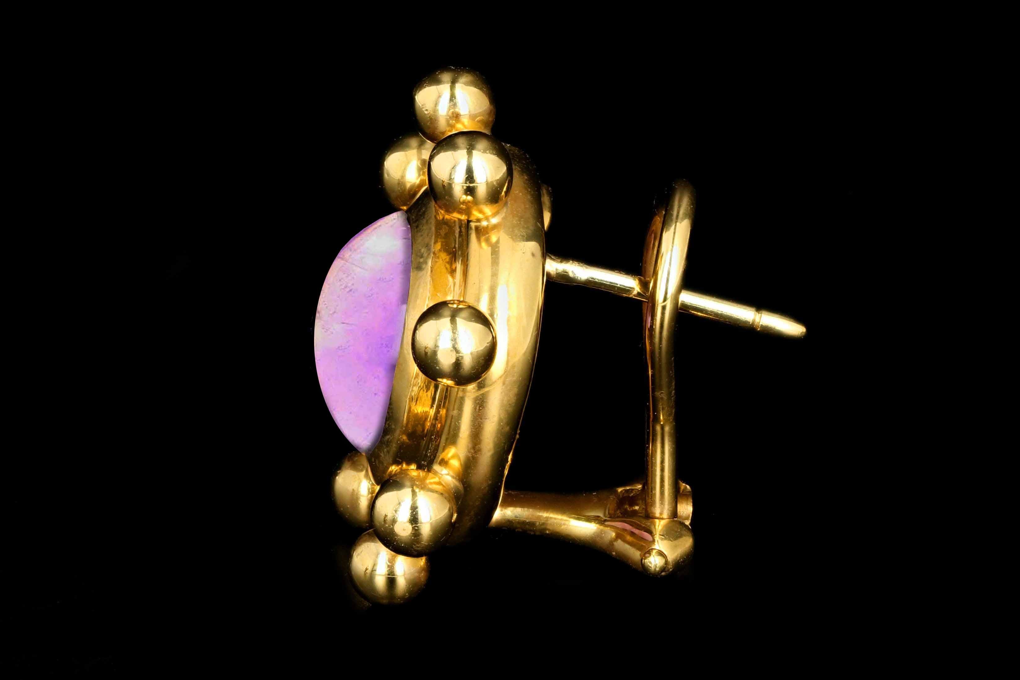 Tiffany & Co Paloma Picasso 18K Yellow Gold  Amethyst Clip Post Earrings - Queen May