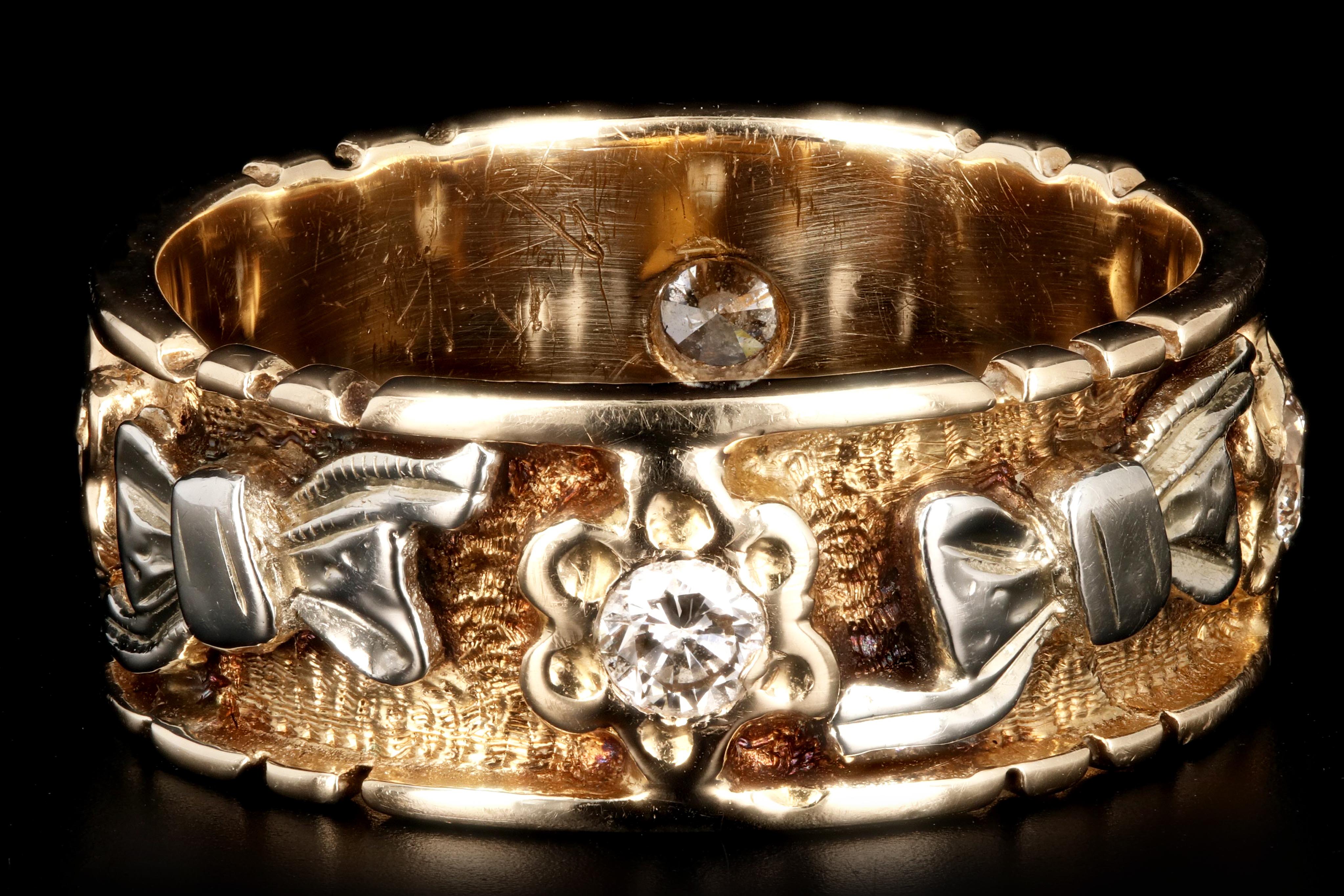 Retro 14K Yellow and White Gold Diamond .30CTW Bow Band - Queen May