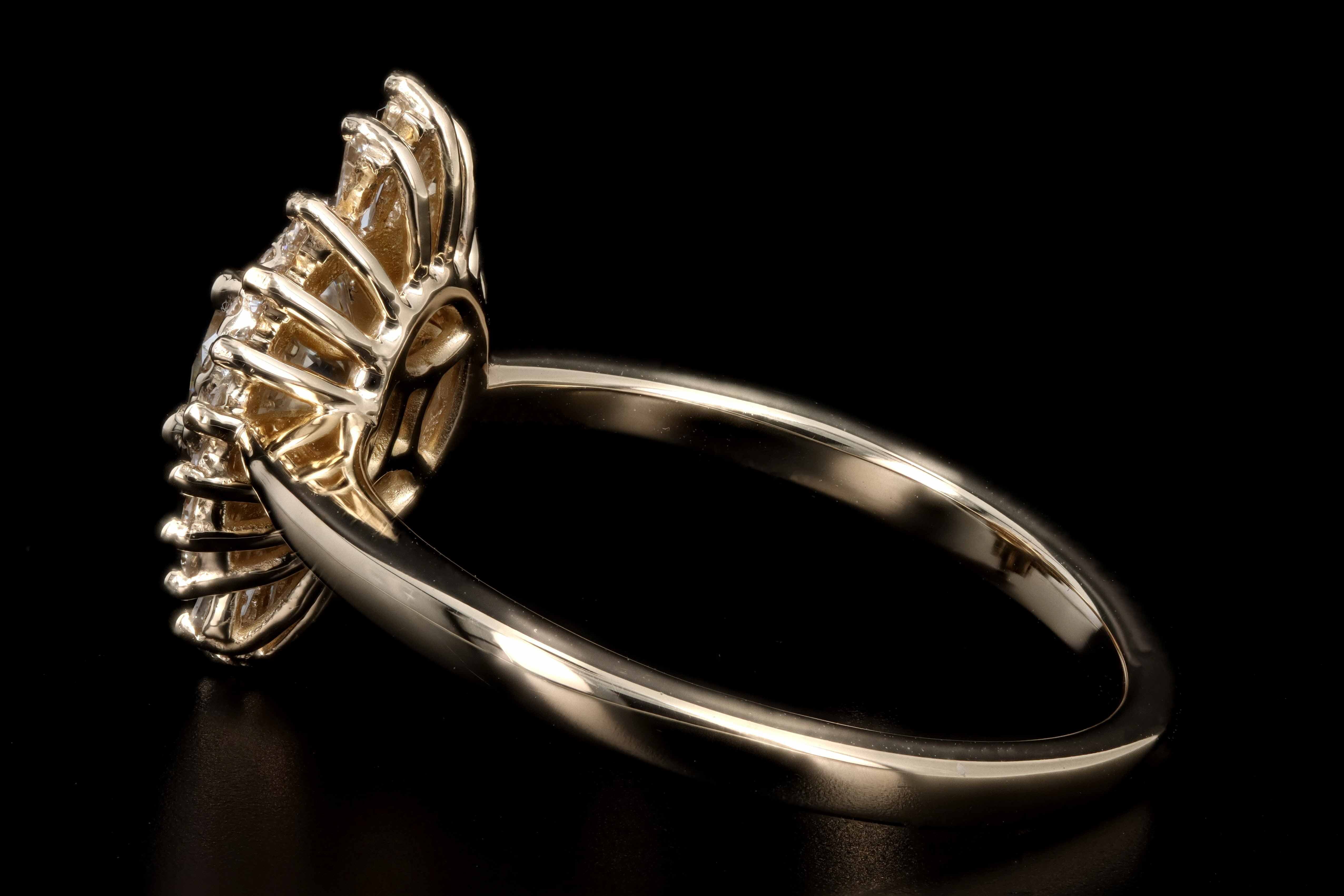New 14K Yellow Gold .66 Carat Round Brilliant Cut Diamond Engagement Ring - Queen May