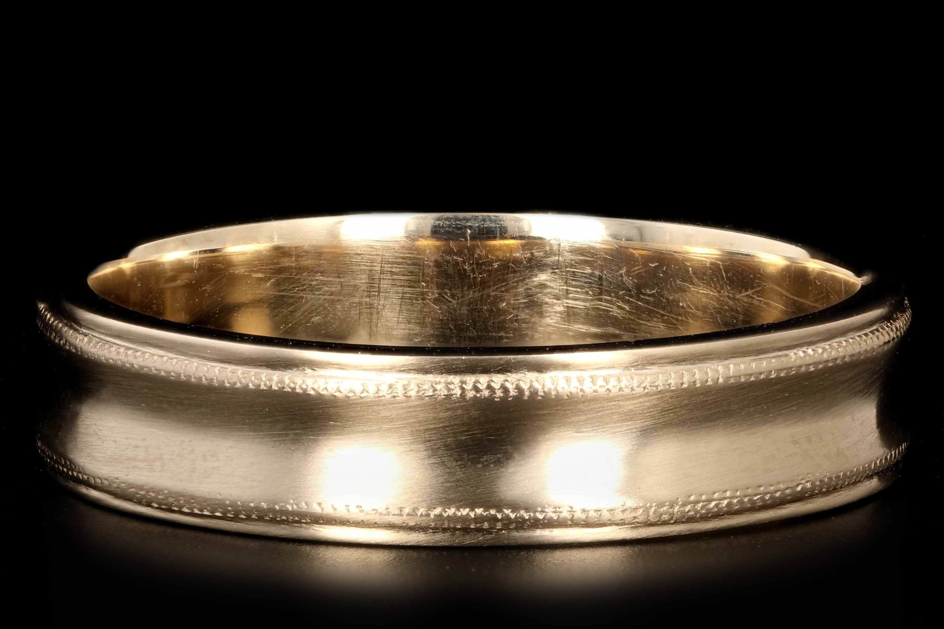 New Handmade 14K Yellow Gold 5.3mm Mens Wedding Band Size 11.25 - Queen May