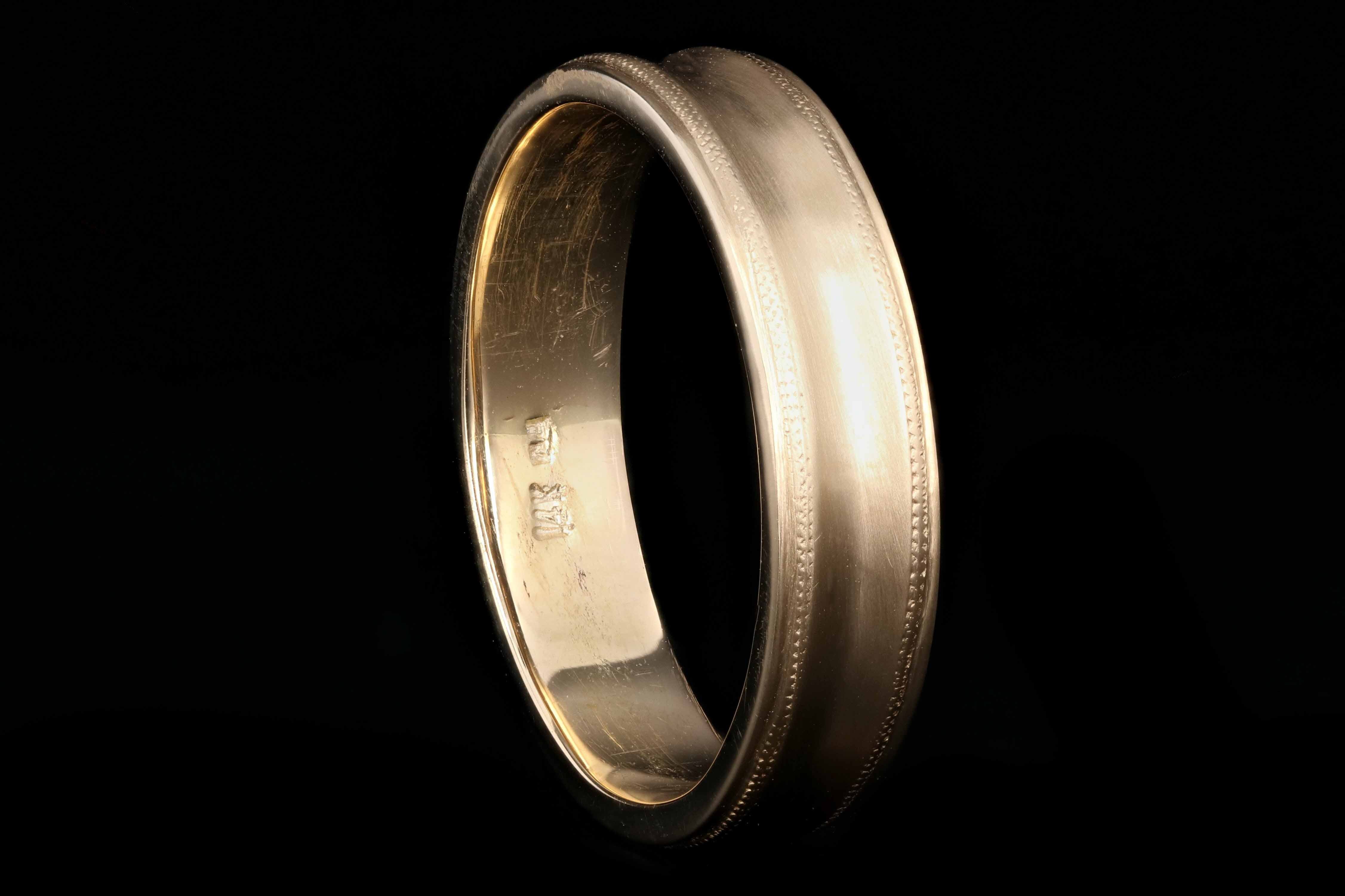 New Handmade 14K Yellow Gold 5.3mm Mens Wedding Band Size 11.25 - Queen May