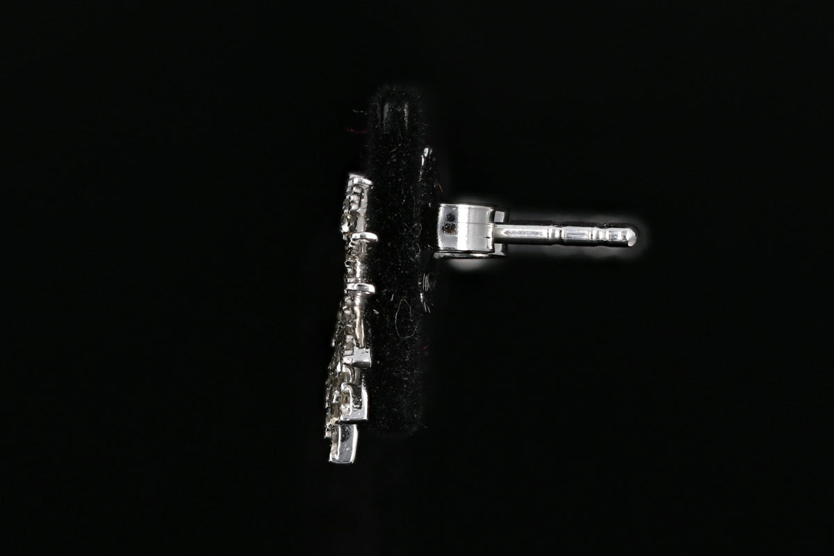 14K White Gold Diamond Sunburst Earrings - Queen May