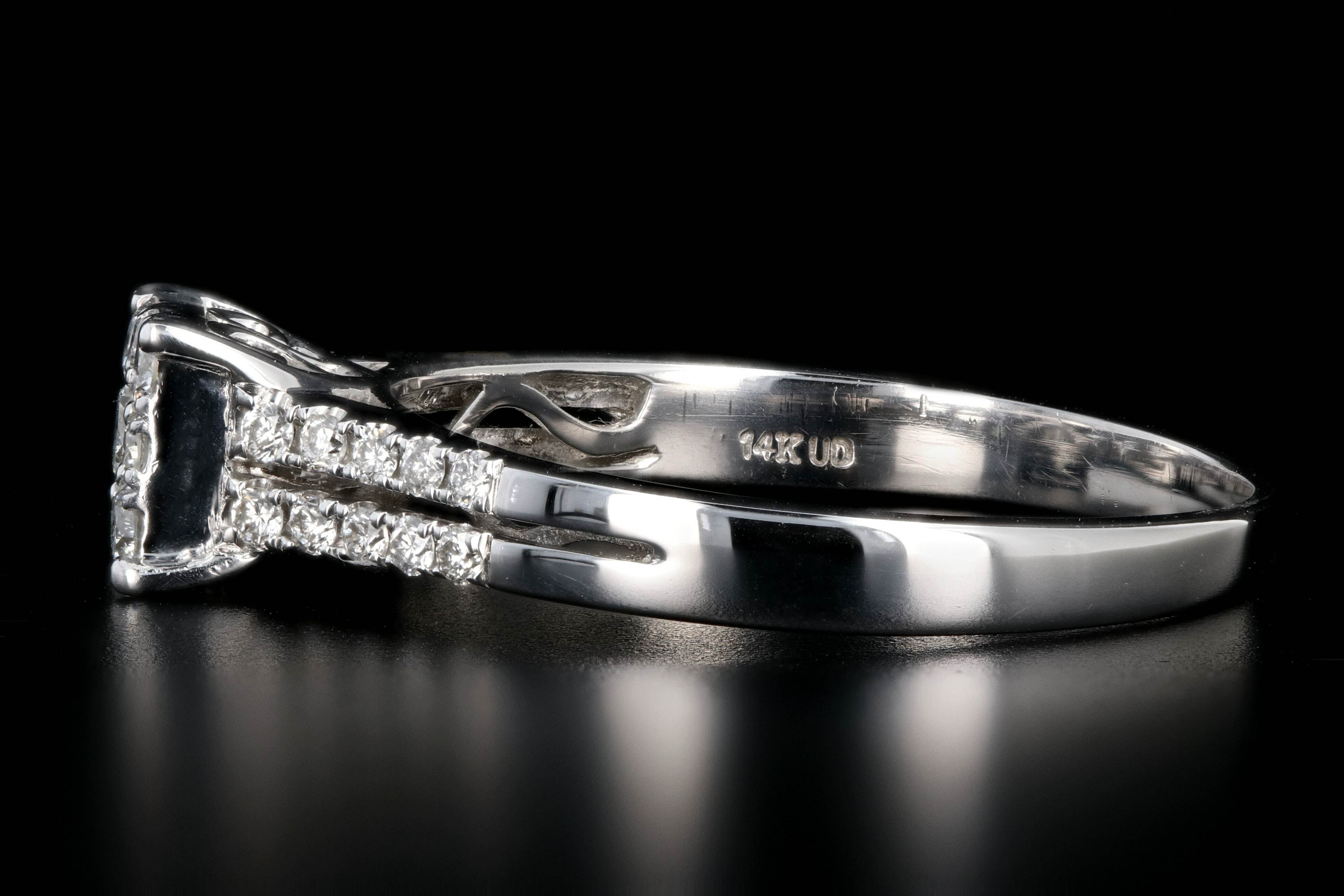 Modern 14K .5 Carat Diamond Cluster Engagement Ring - Queen May