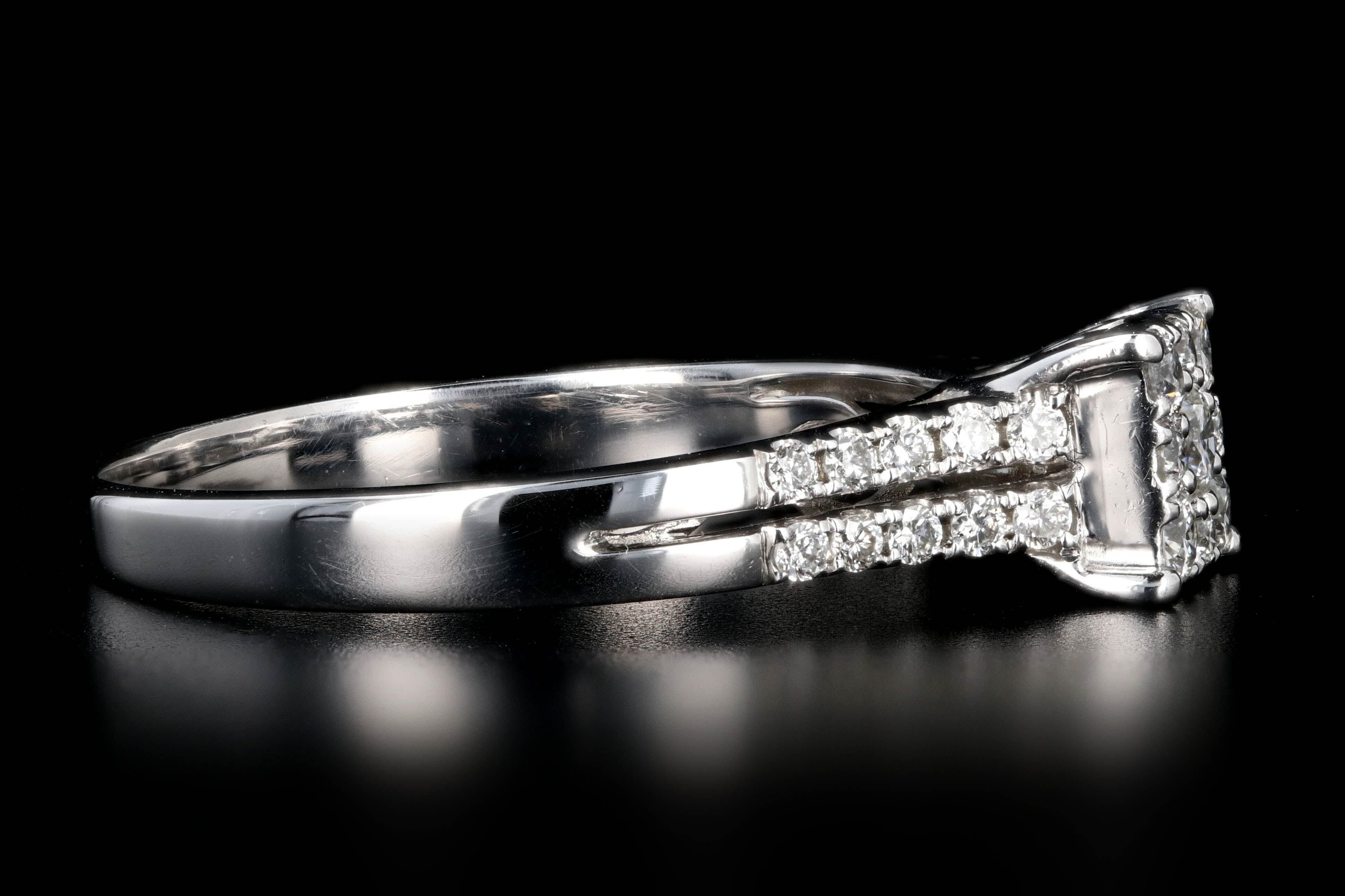 Modern 14K .5 Carat Diamond Cluster Engagement Ring - Queen May