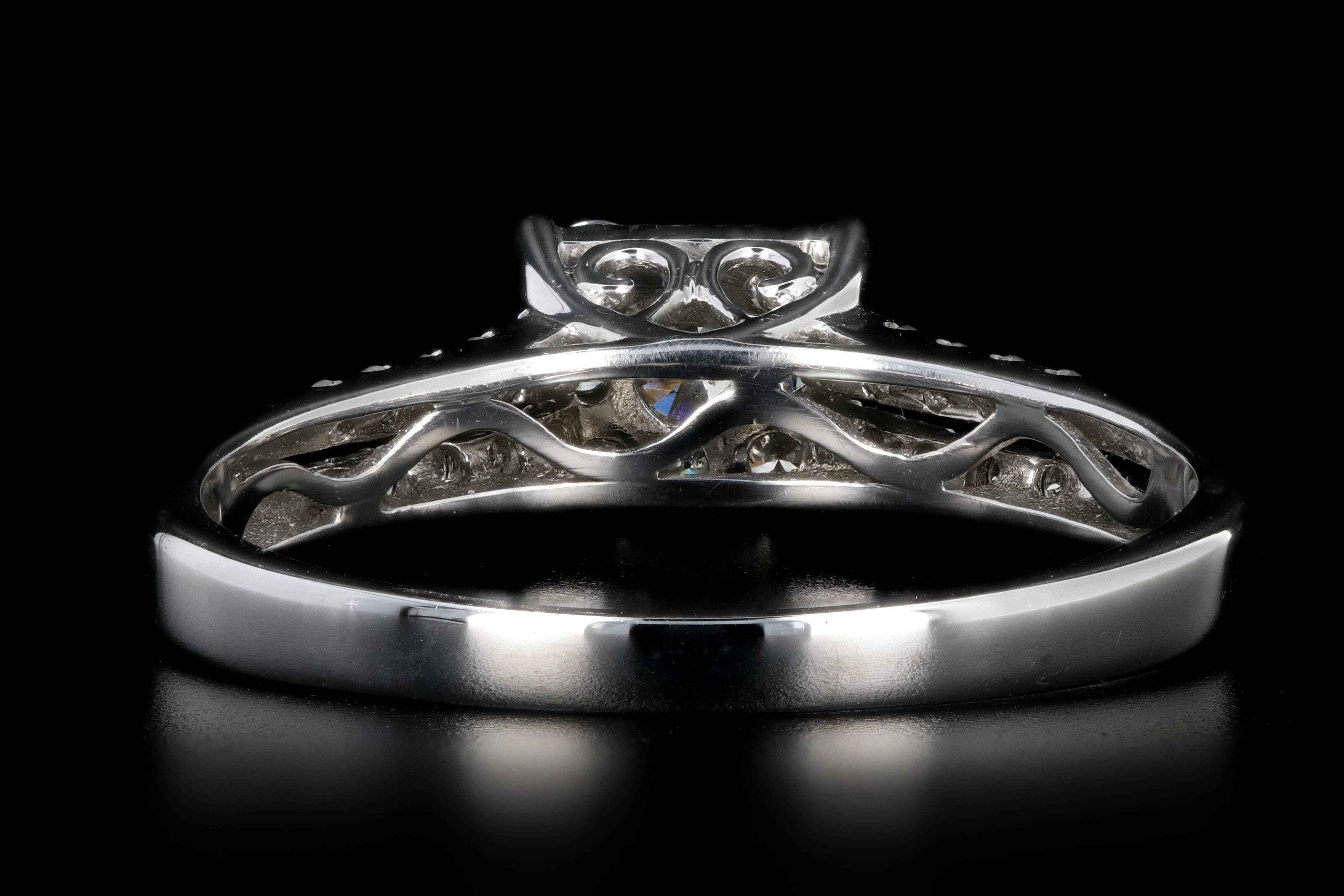 Modern 14K .5 Carat Diamond Cluster Engagement Ring - Queen May