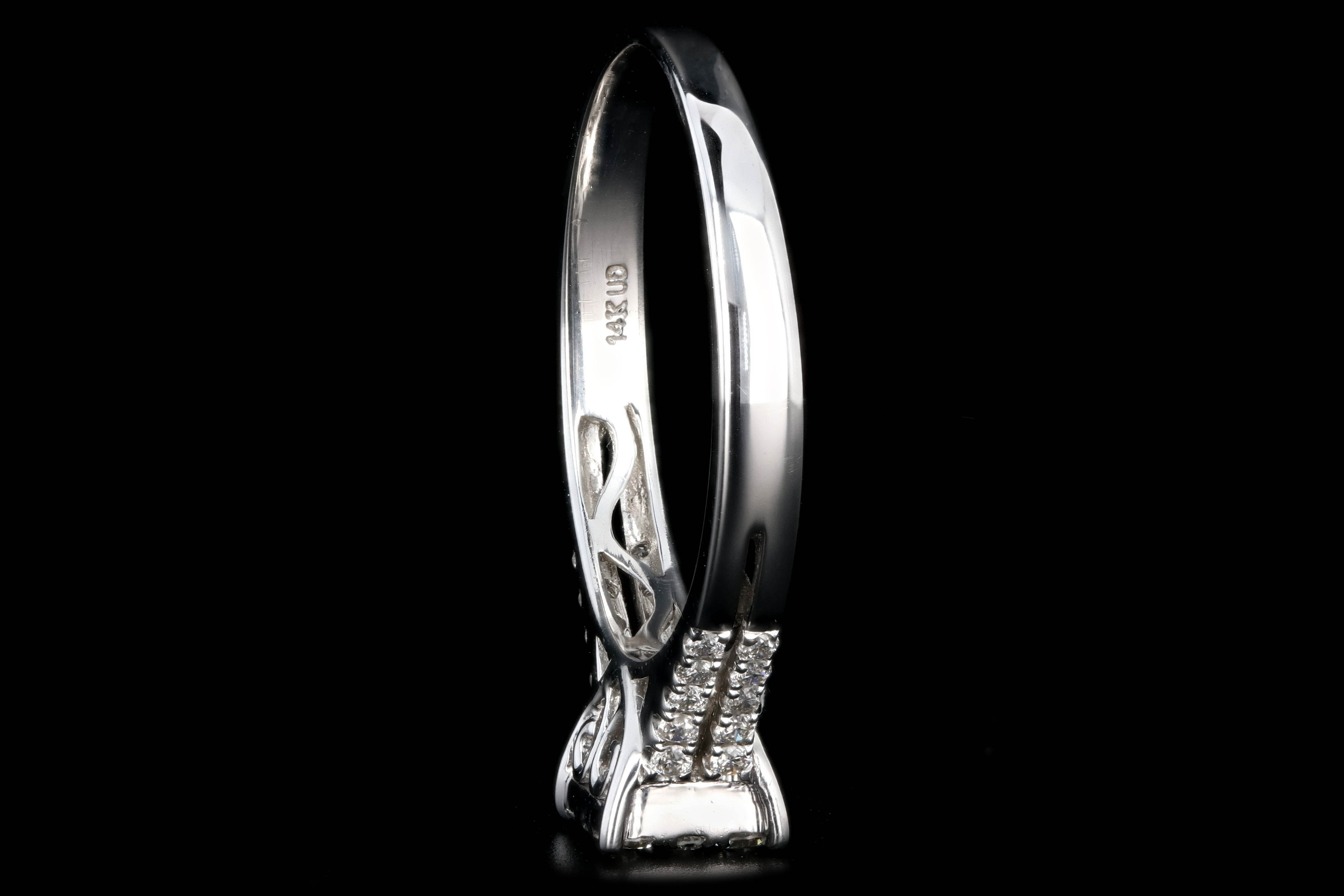 Modern 14K .5 Carat Diamond Cluster Engagement Ring - Queen May