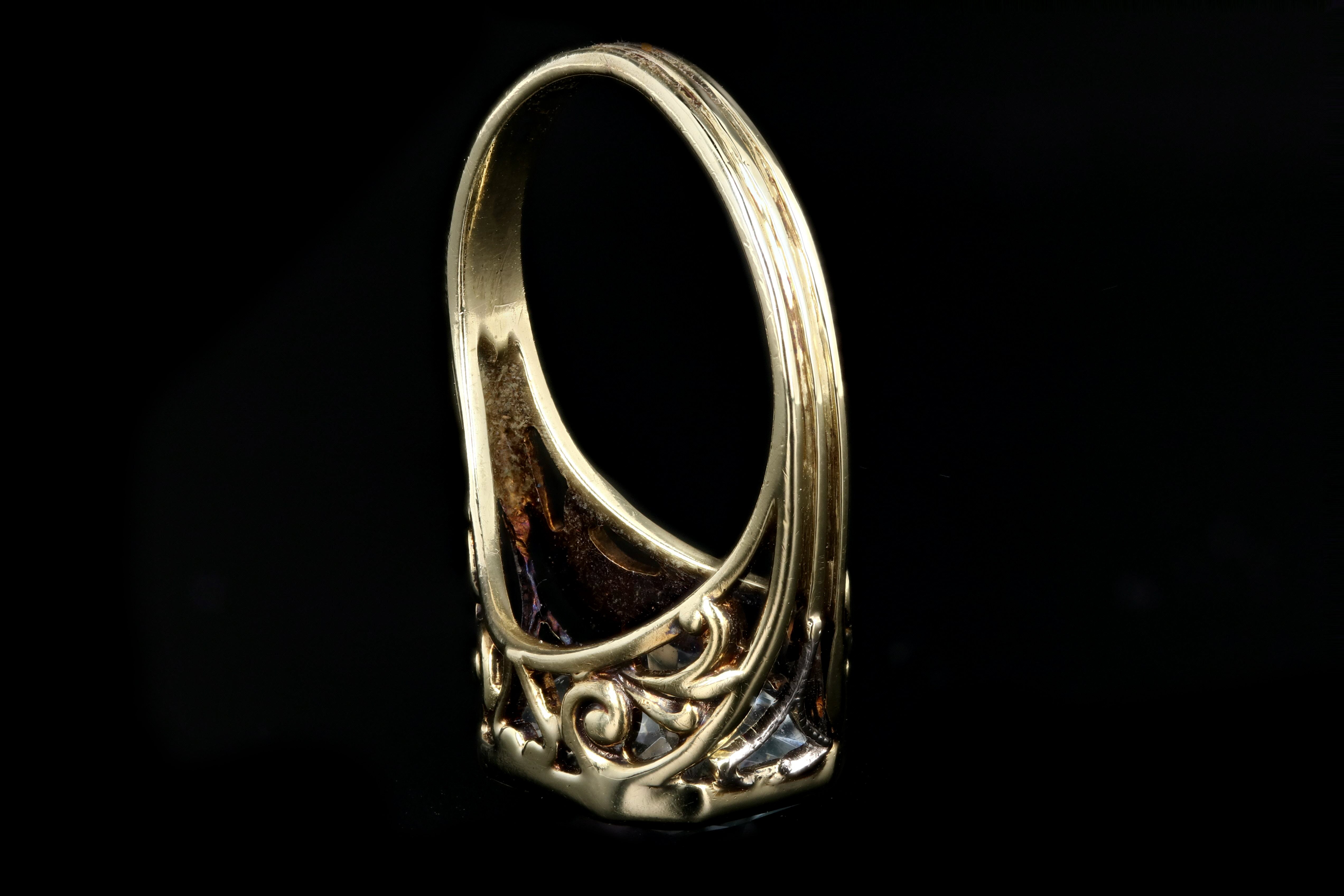 Art Deco 14K 3.2 Carat Aquamarine Ring - Queen May