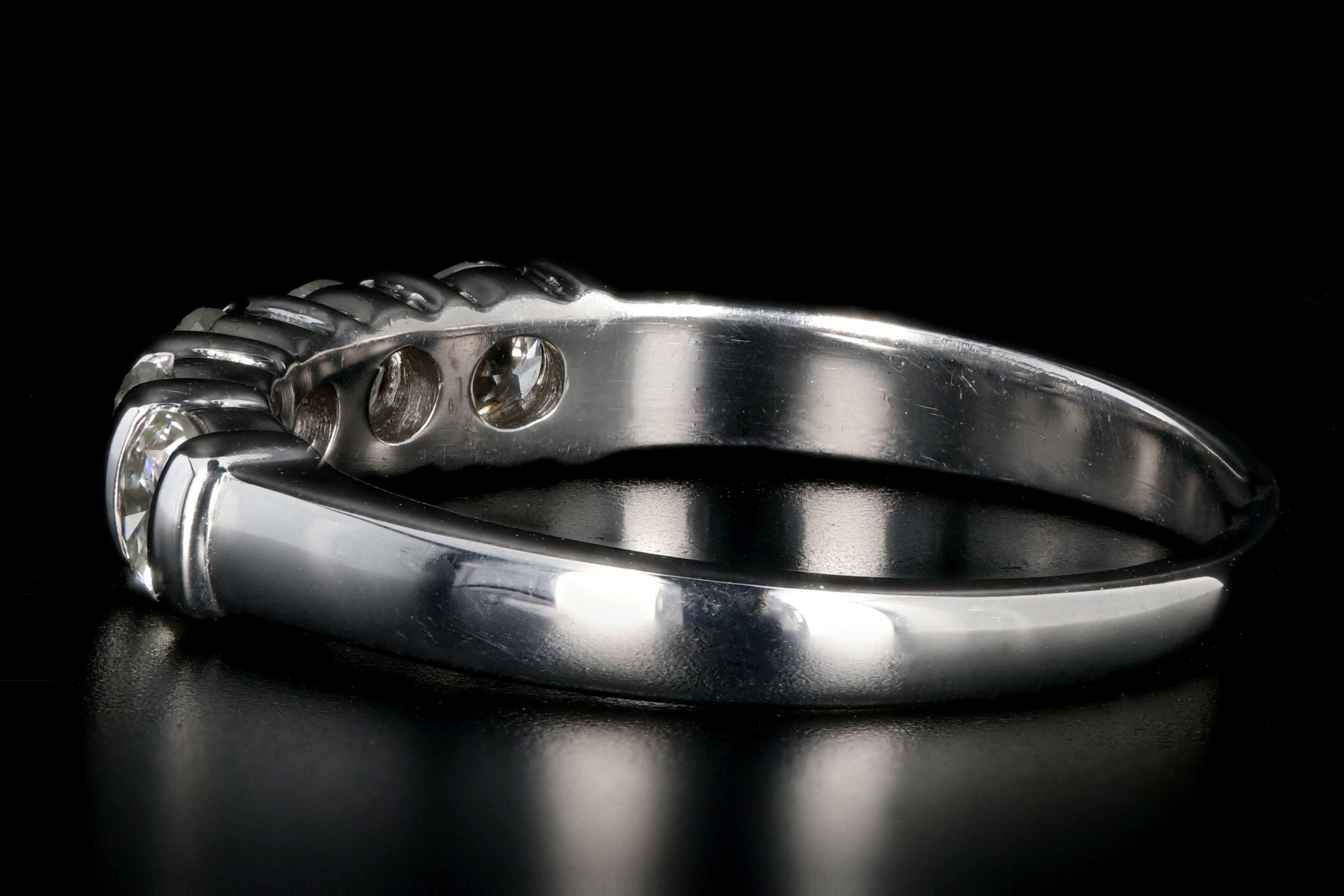 Modern 14K White Gold .75 Carat 5 Stone Diamond Band - Queen May