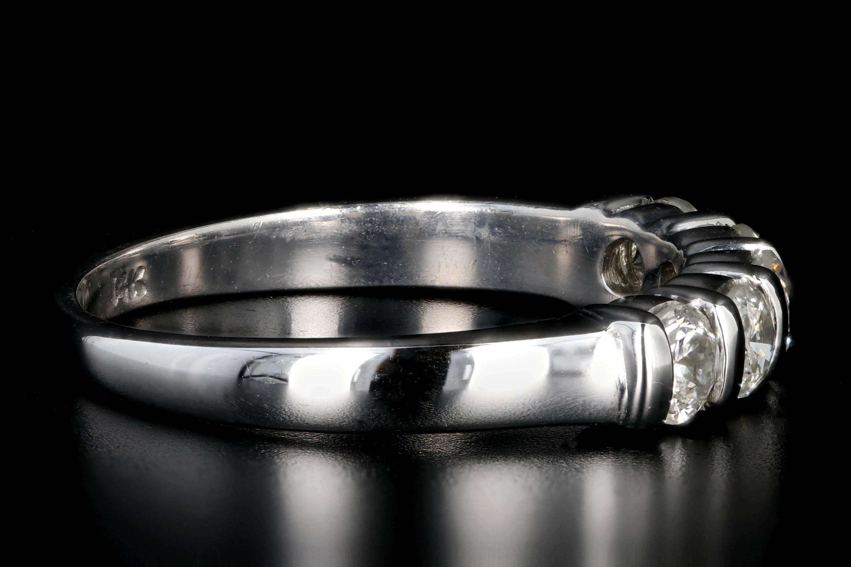 Modern 14K White Gold .75 Carat 5 Stone Diamond Band - Queen May
