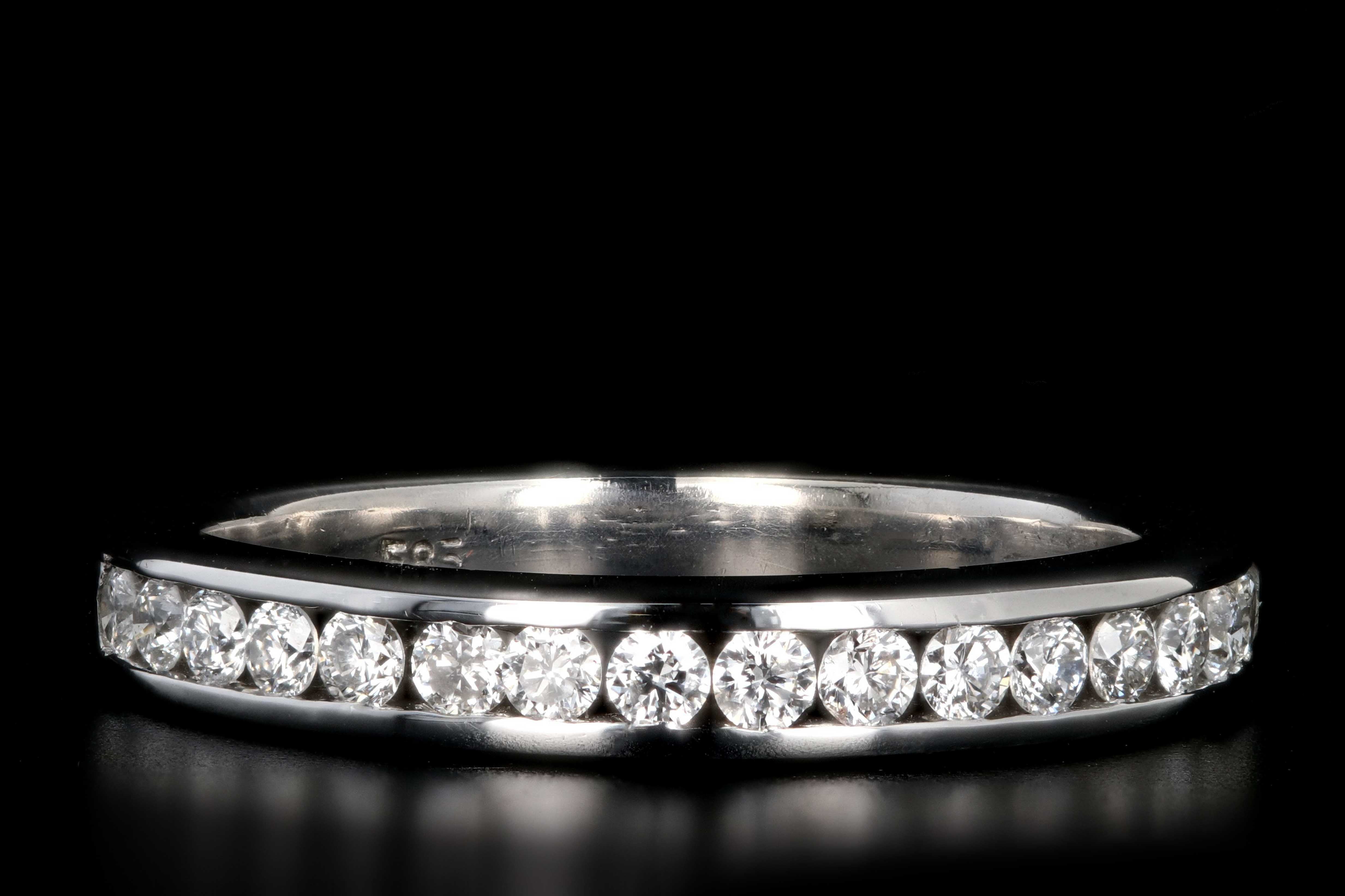 Modern 14K White Gold .35 Carat Diamond Half Band - Queen May