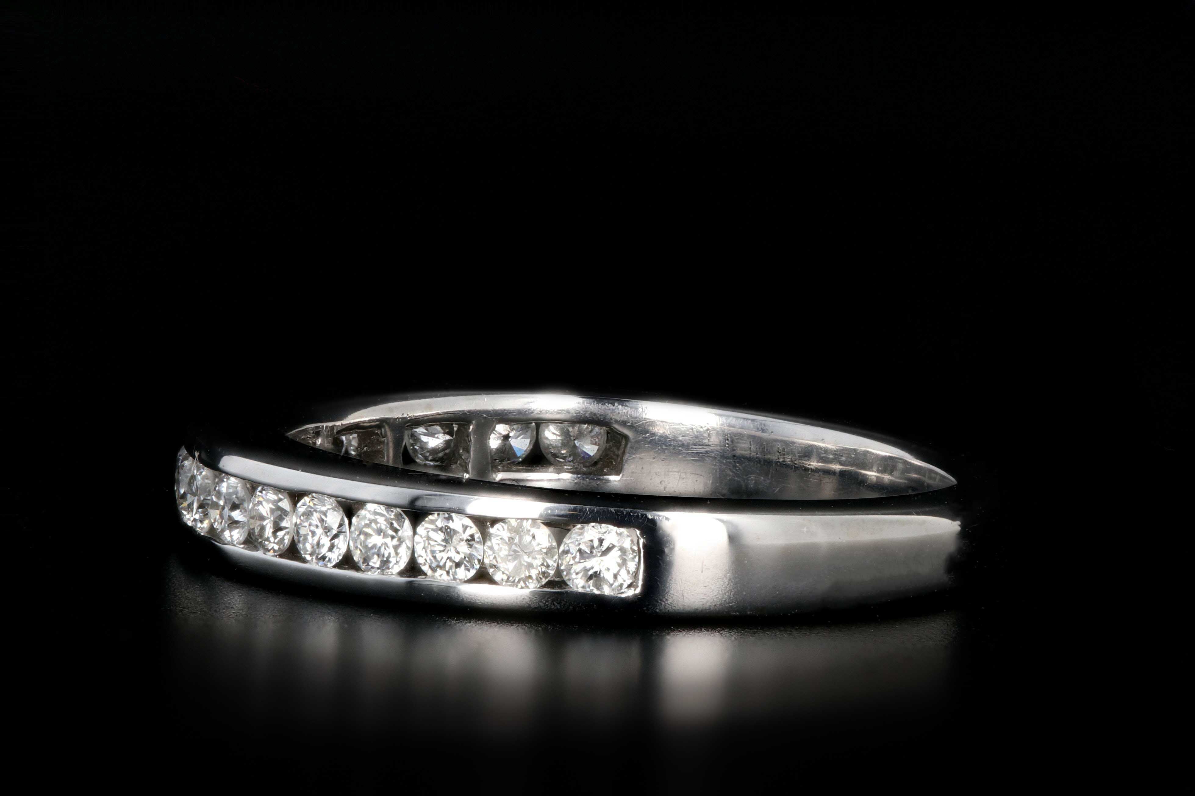 Modern 14K White Gold .35 Carat Diamond Half Band - Queen May