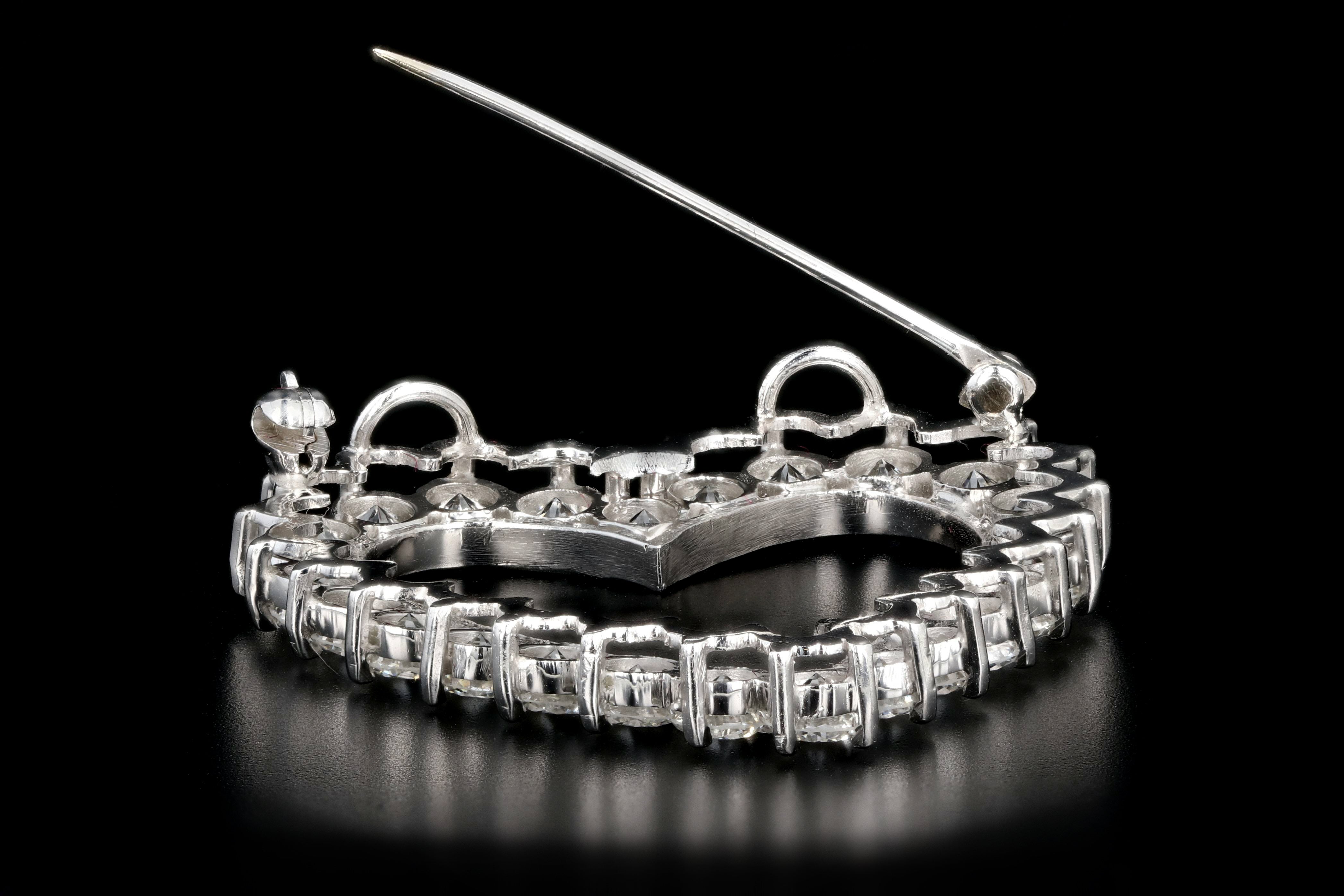 Modern Platinum 6.25CTW Diamond Heart Pendant With 18K Chain - Queen May