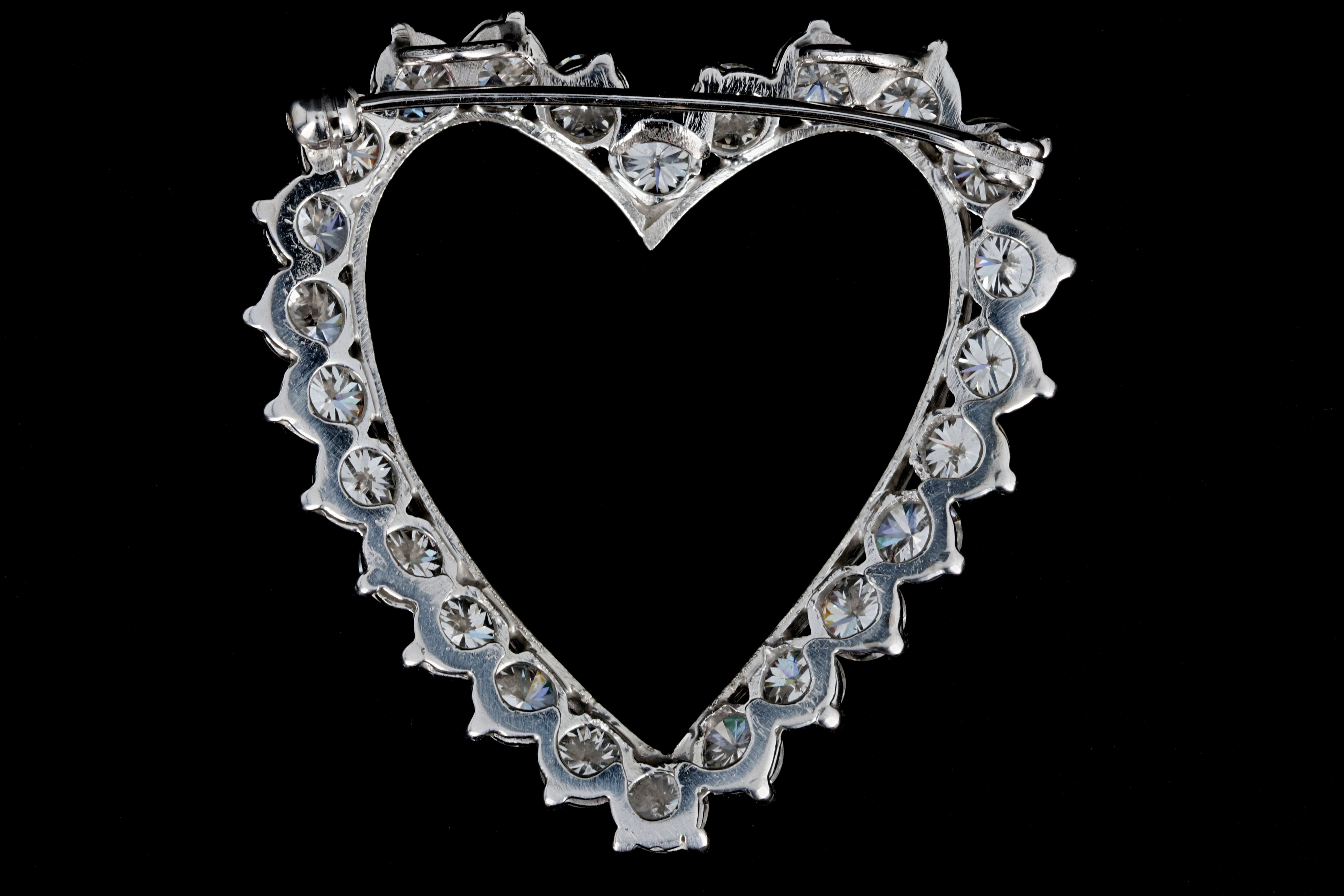 Modern Platinum 6.25CTW Diamond Heart Pendant With 18K Chain - Queen May