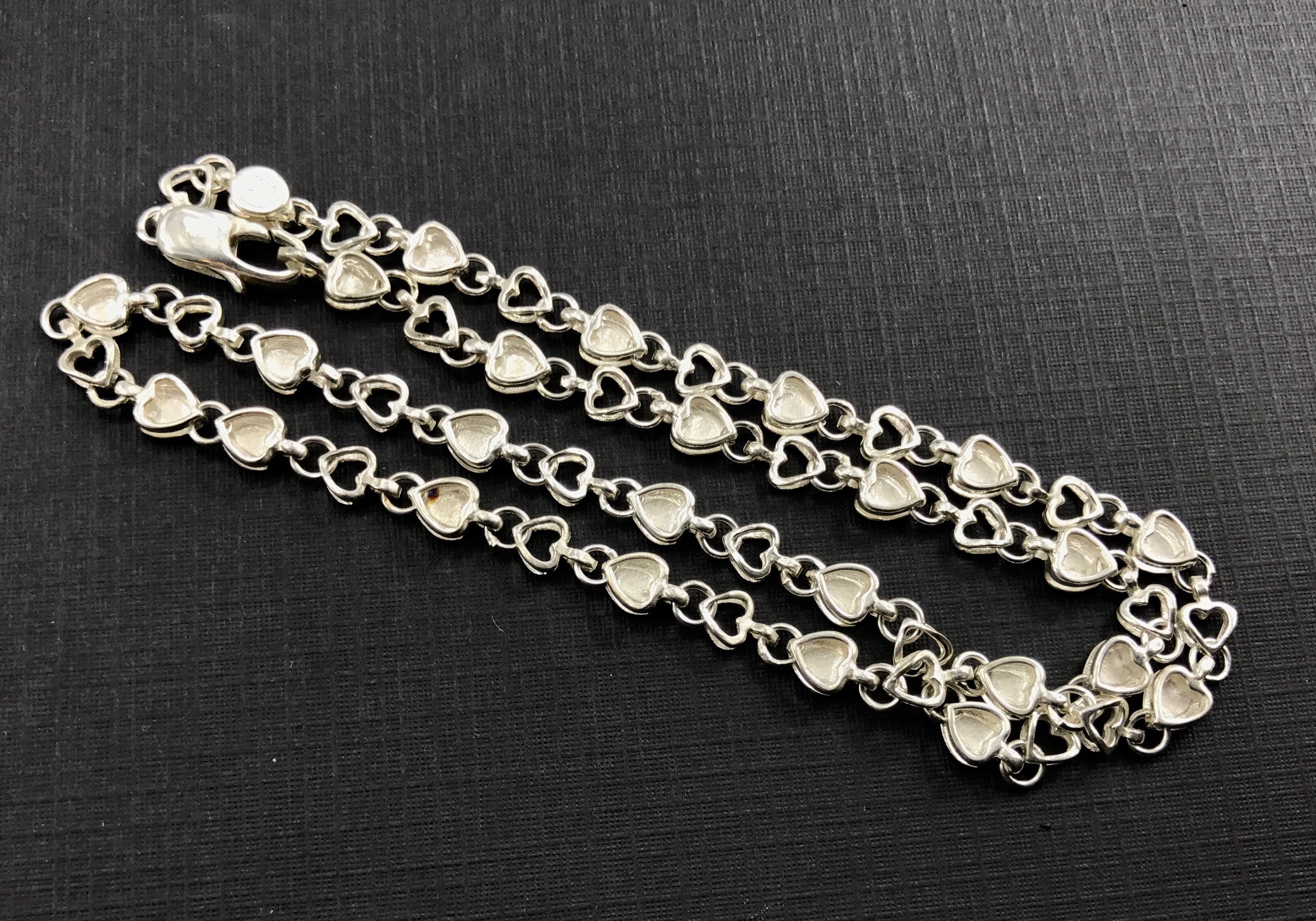Tiffany & Co Sterling Silver Heart Continuous Chain Link Necklace 16.25" - Queen May
