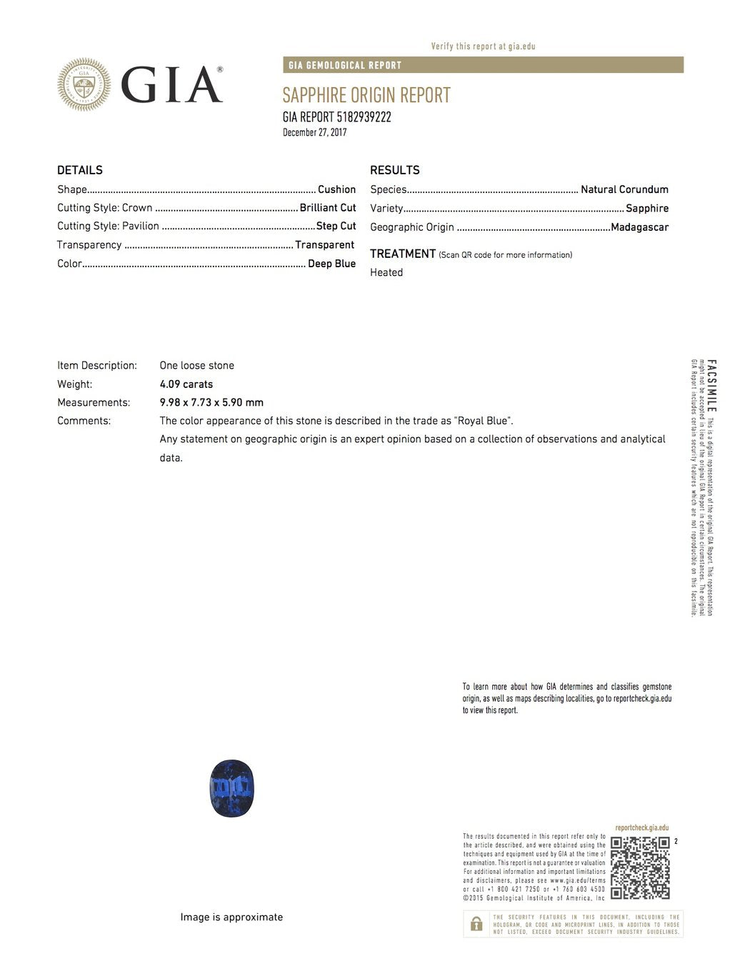Modern Platinum 4.09 Carat Natural Madagascar Royal Blue Sapphire and Diamond Ring GIA Certified - Queen May