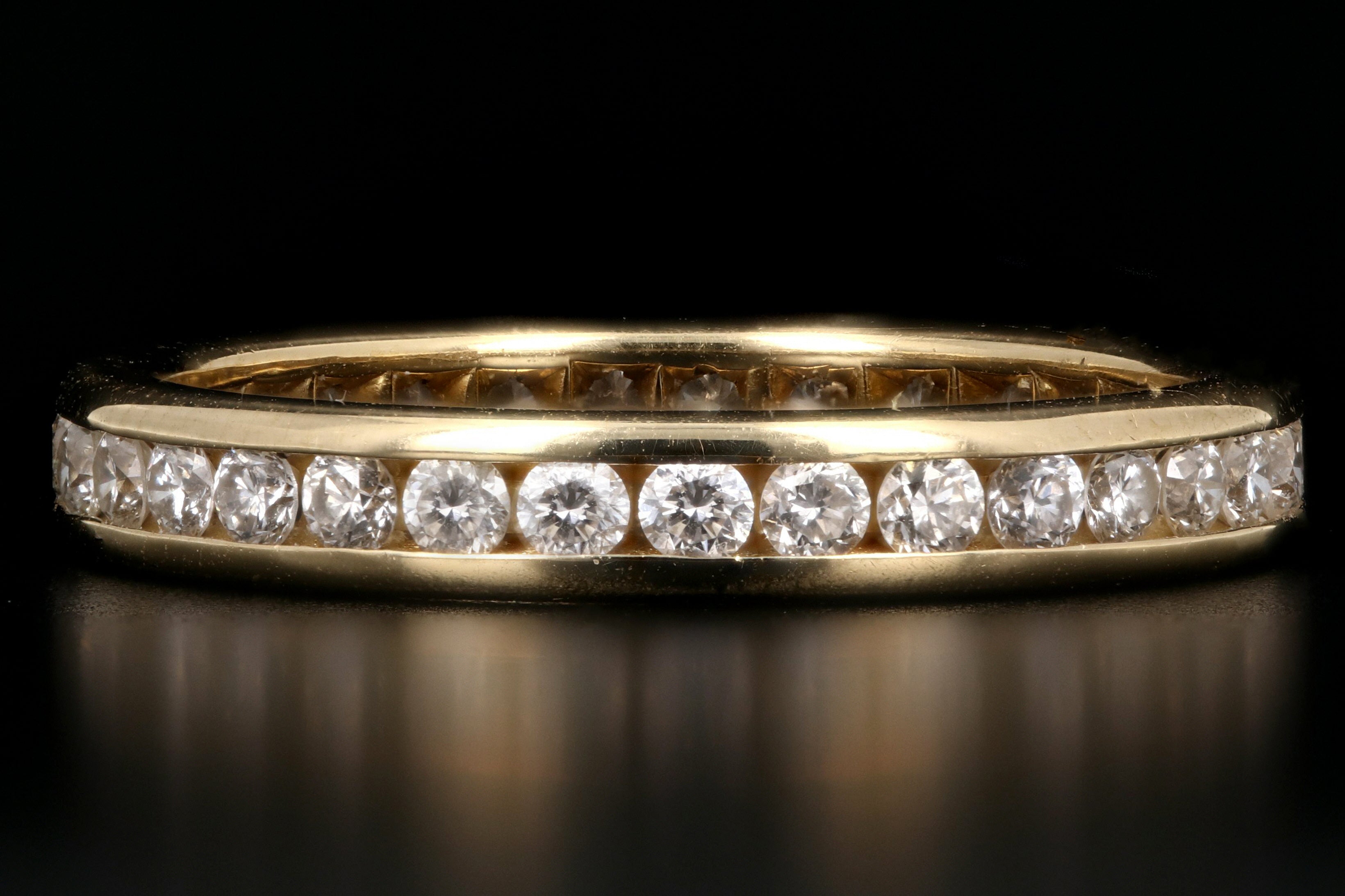Modern 18K Yellow Gold 1 CTW Round Cut Diamond Eternity Band - Queen May