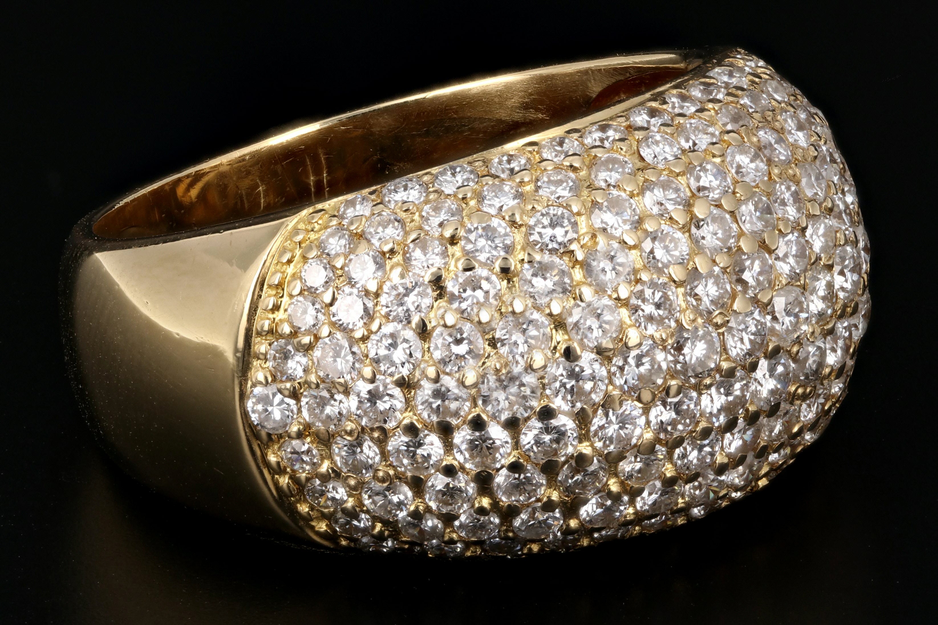 Modern 18K Yellow Gold 2CTW Round Cut Diamond Band - Queen May