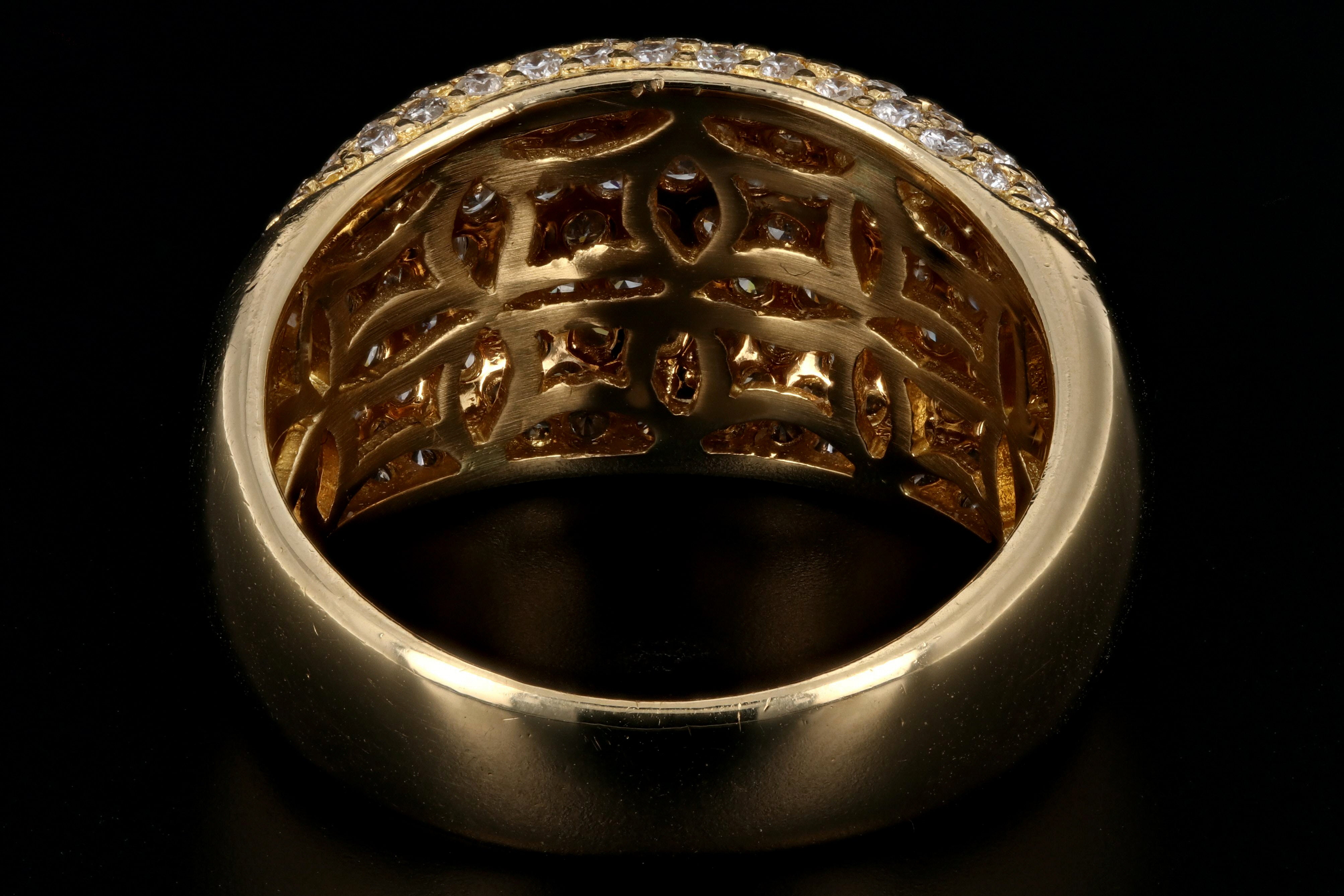Modern 18K Yellow Gold 2CTW Round Cut Diamond Band - Queen May