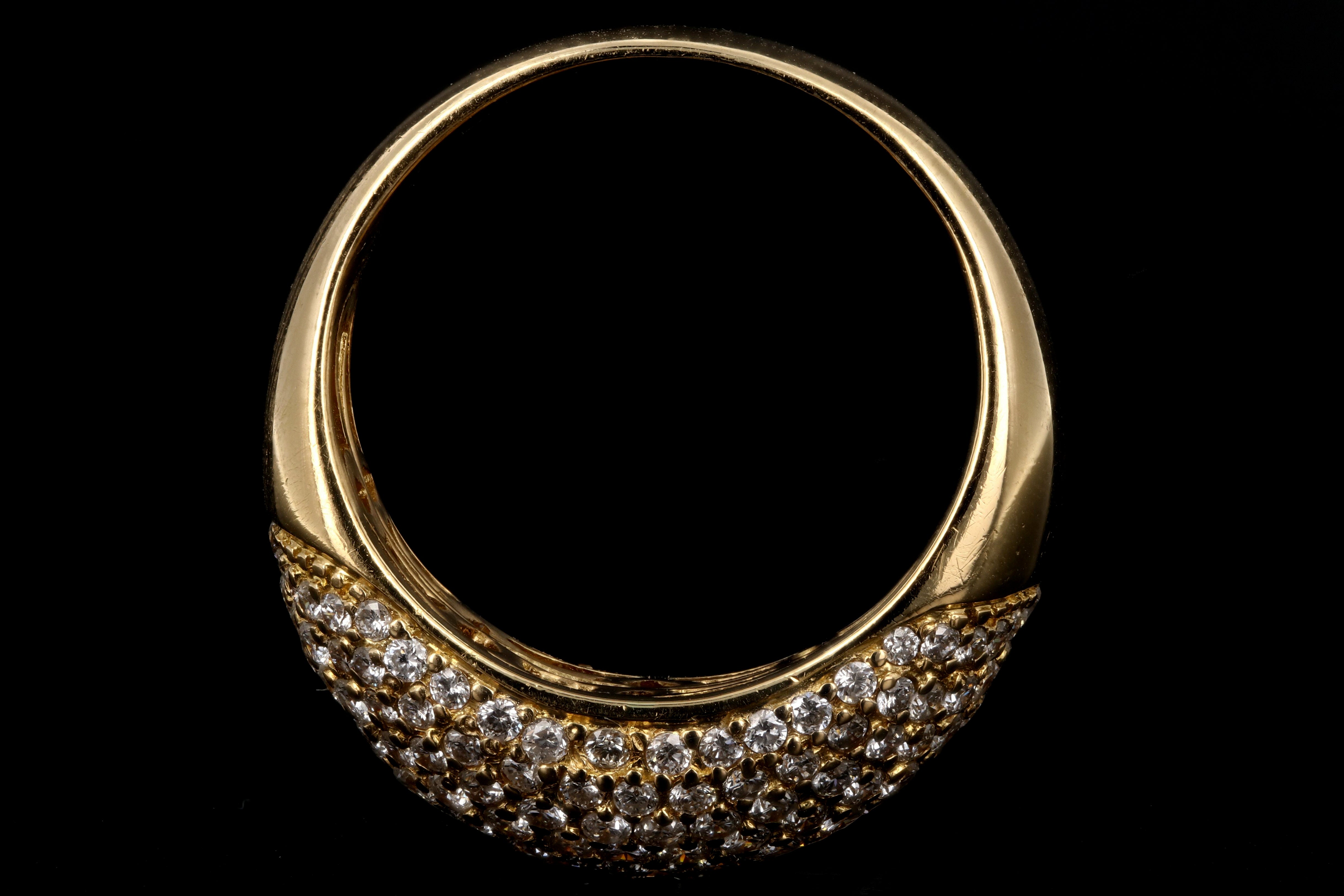 Modern 18K Yellow Gold 2CTW Round Cut Diamond Band - Queen May