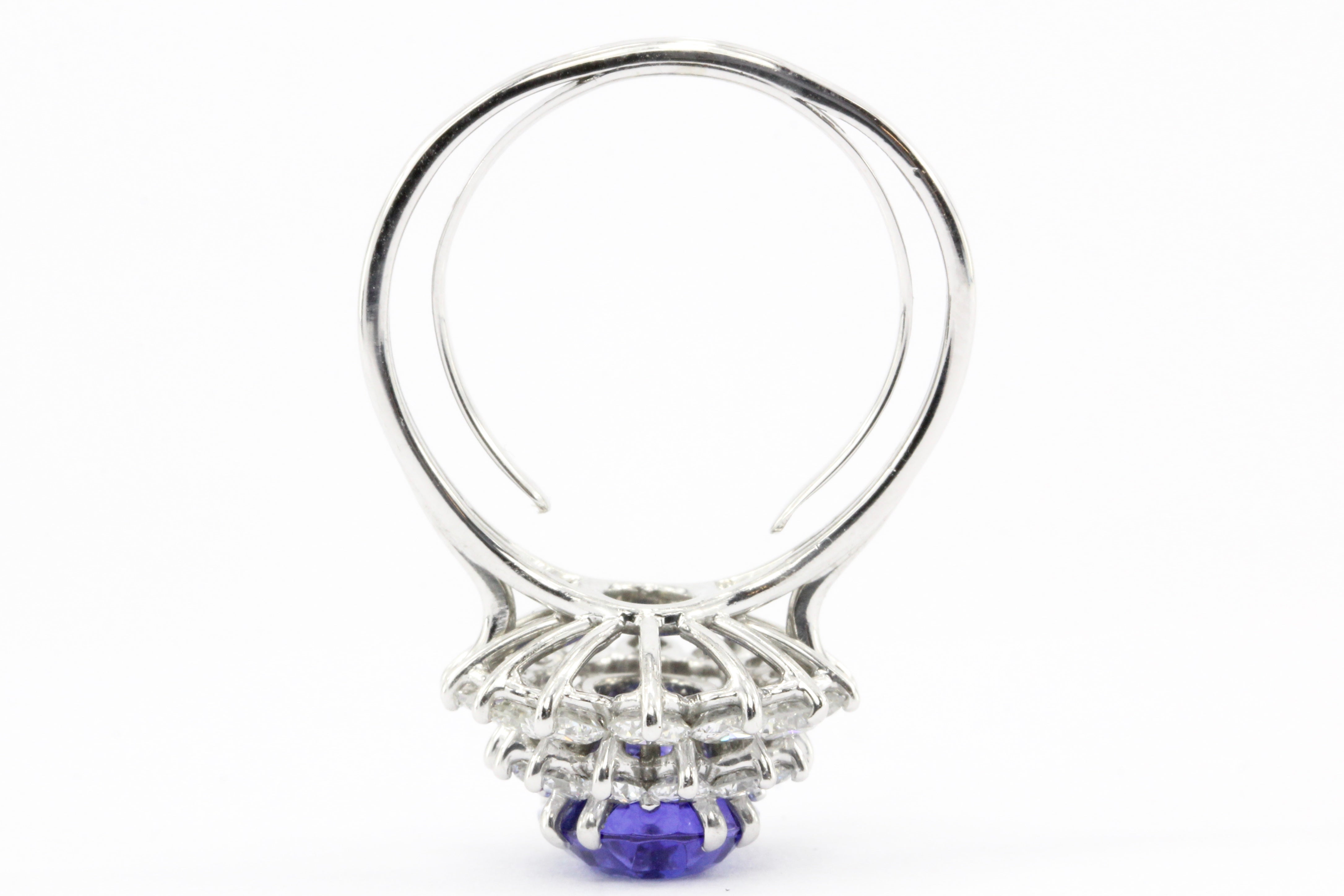 Tiffany & Co. Platinum 3.96ct Tanzanite and Diamond Ring - Queen May