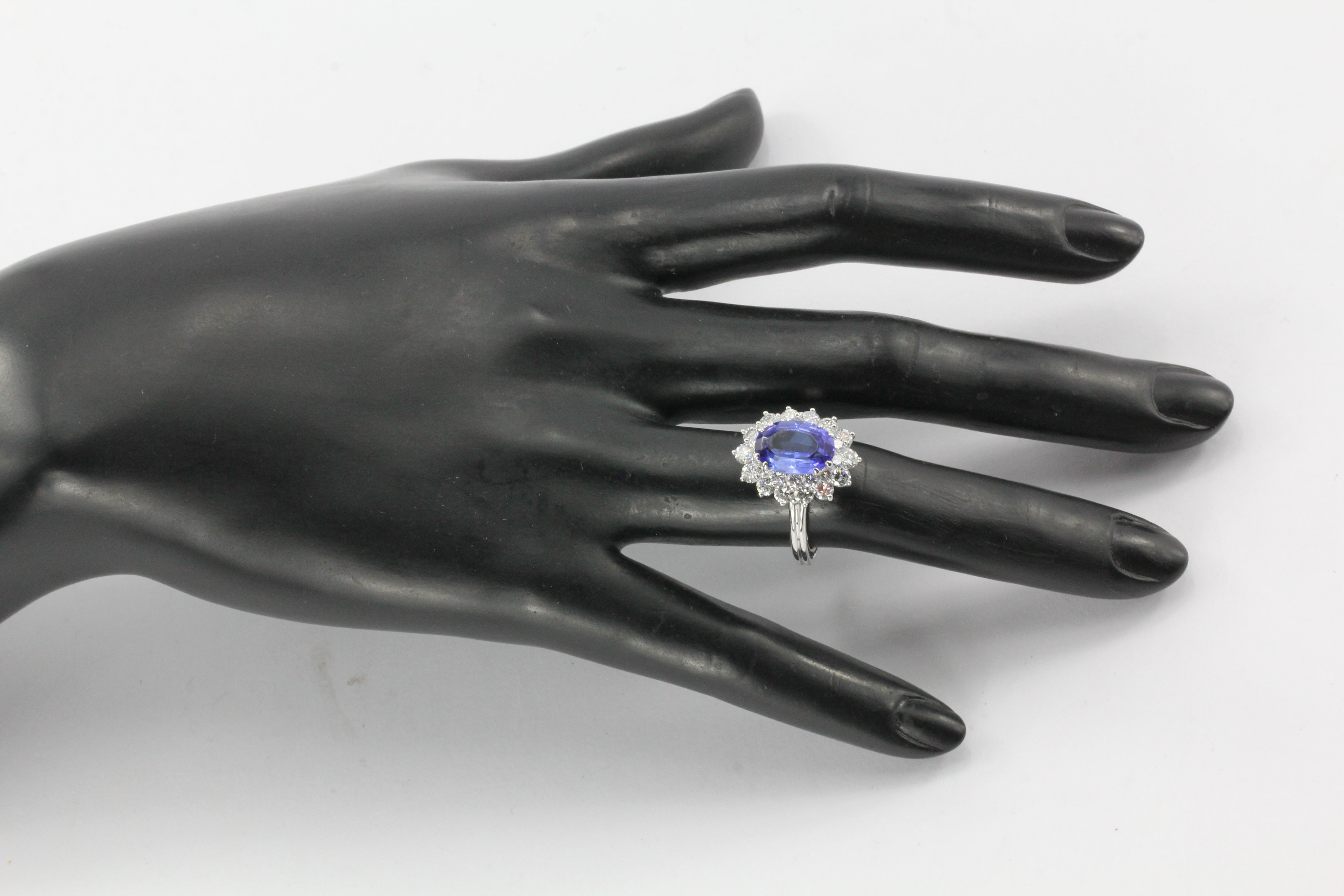 Tiffany & Co. Platinum 3.96ct Tanzanite and Diamond Ring - Queen May