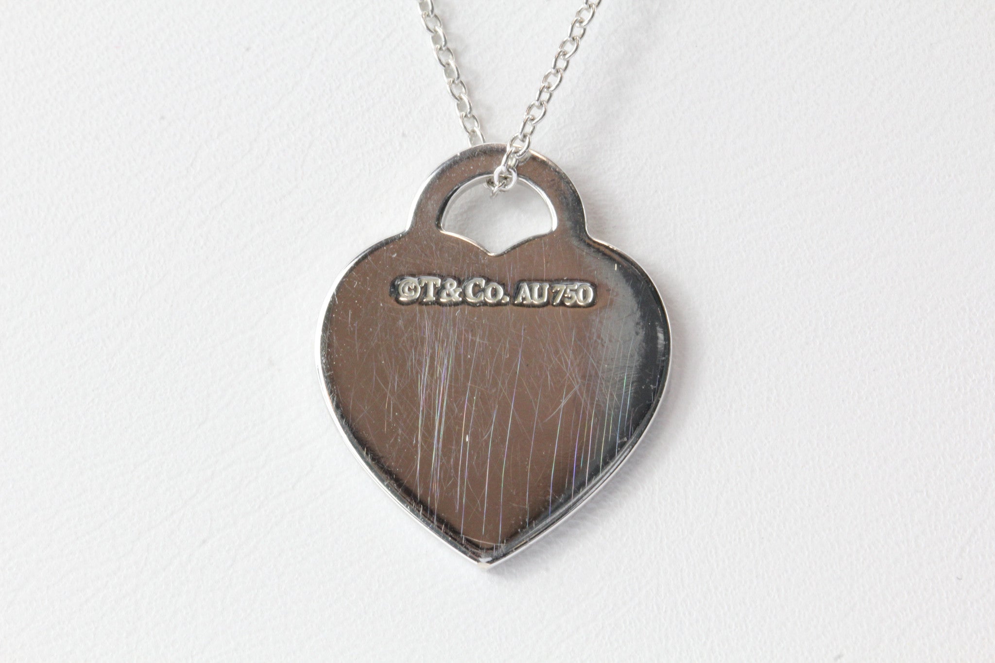 Tiffany & Co 18K White Gold Diamond Please Return to Tiffany Heart Tag Necklace - Queen May
