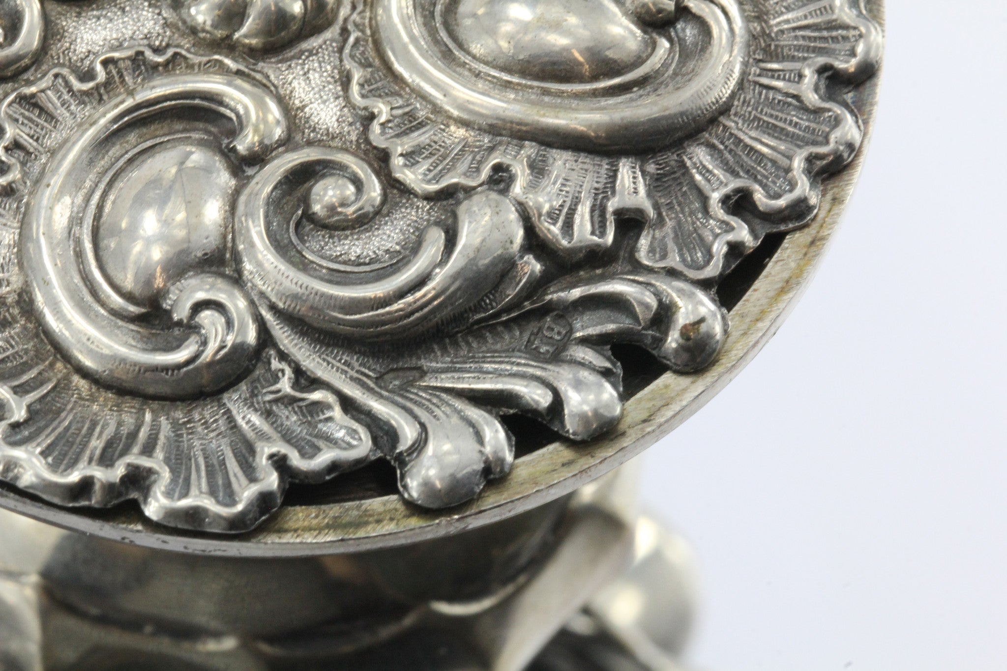 Antique 800 Silver Vienna Austria Bruder Frank Figural Cherub Tazza Stand - Queen May