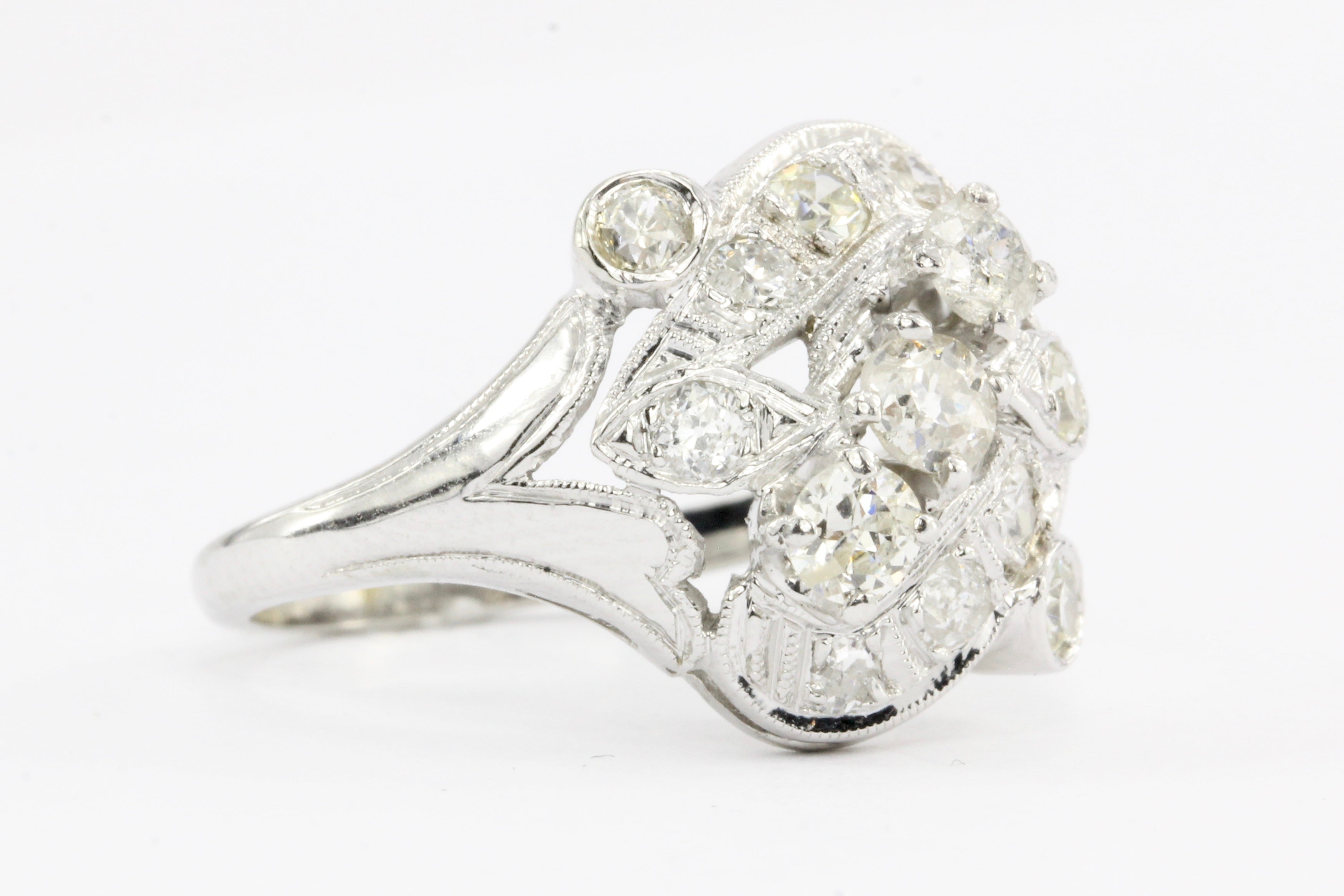 Art Deco 14K White Gold .75 CTW Ring - Queen May