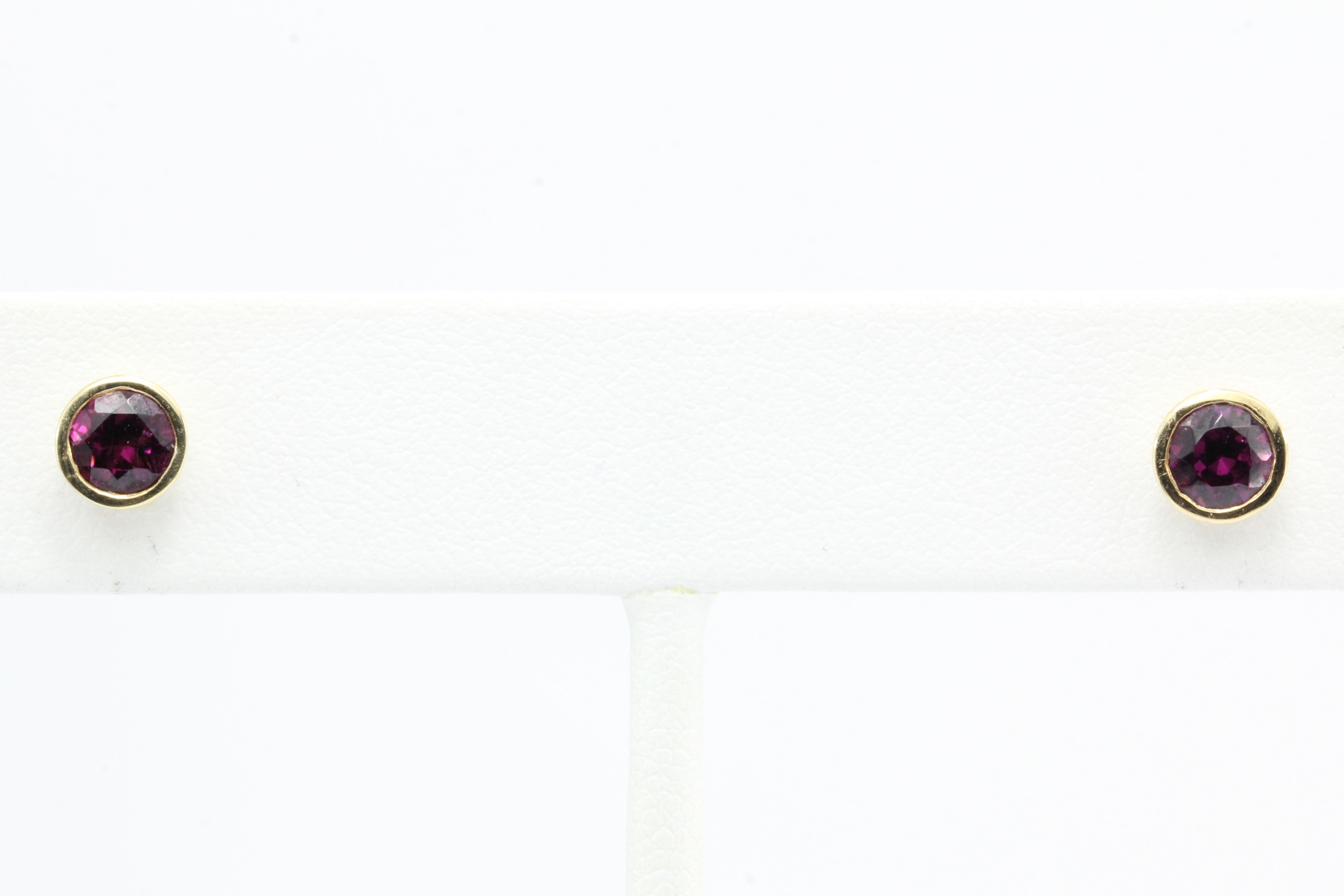 14K Purple Tourmaline Earring Studs - Queen May