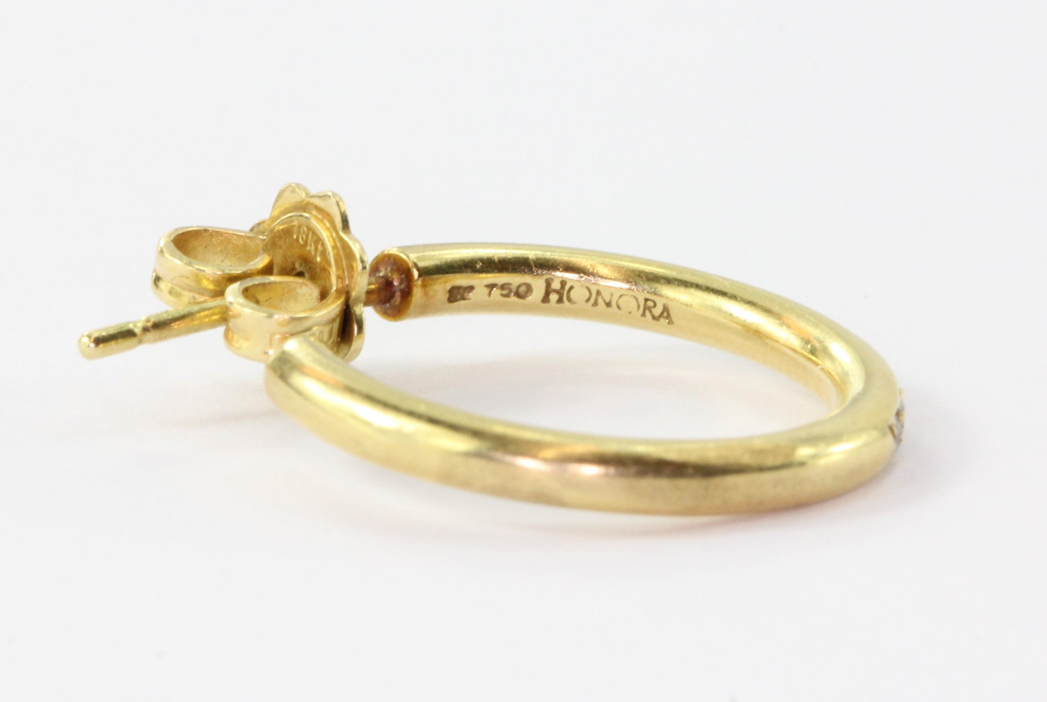 18K Yellow Gold 1 CTW Diamond Eternity Hoop Earrings by Honora - Queen May